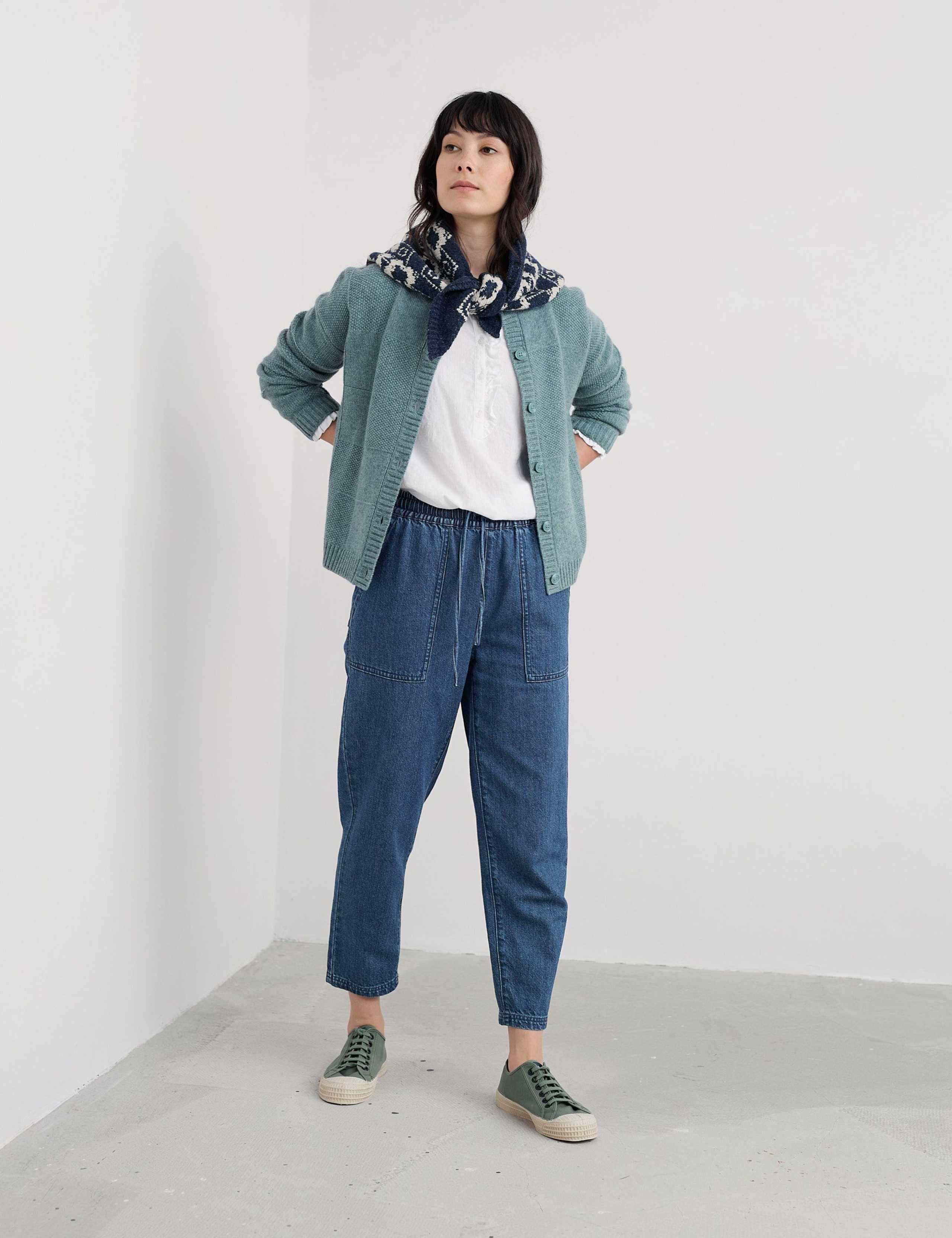 Merino Wool Rich Button Front Relaxed Cardigan 1 of 5