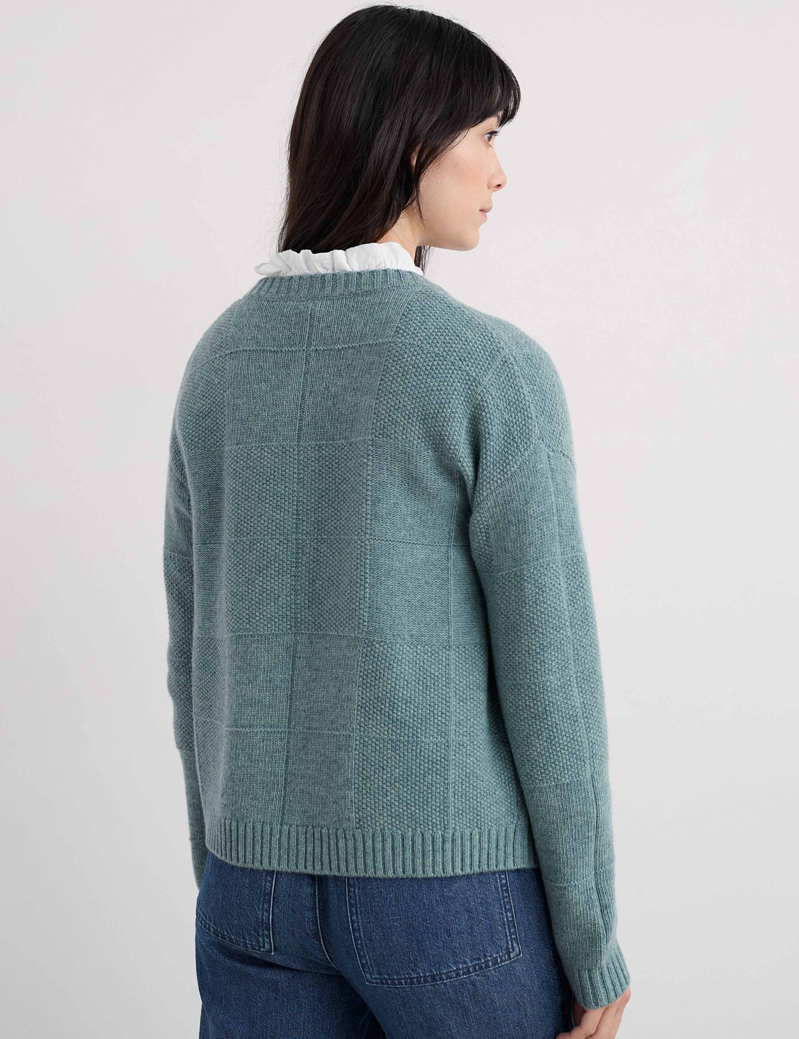 Merino Wool Rich Button Front Relaxed Cardigan 4 of 5