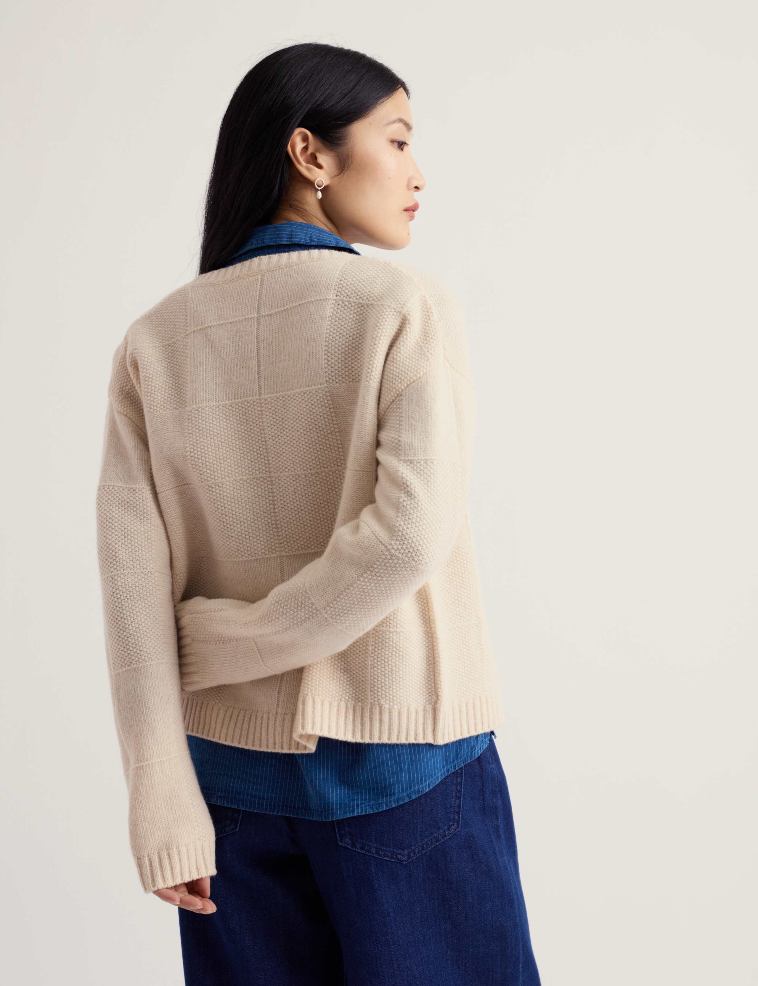 Merino Wool Rich Button Front Relaxed Cardigan 5 of 5