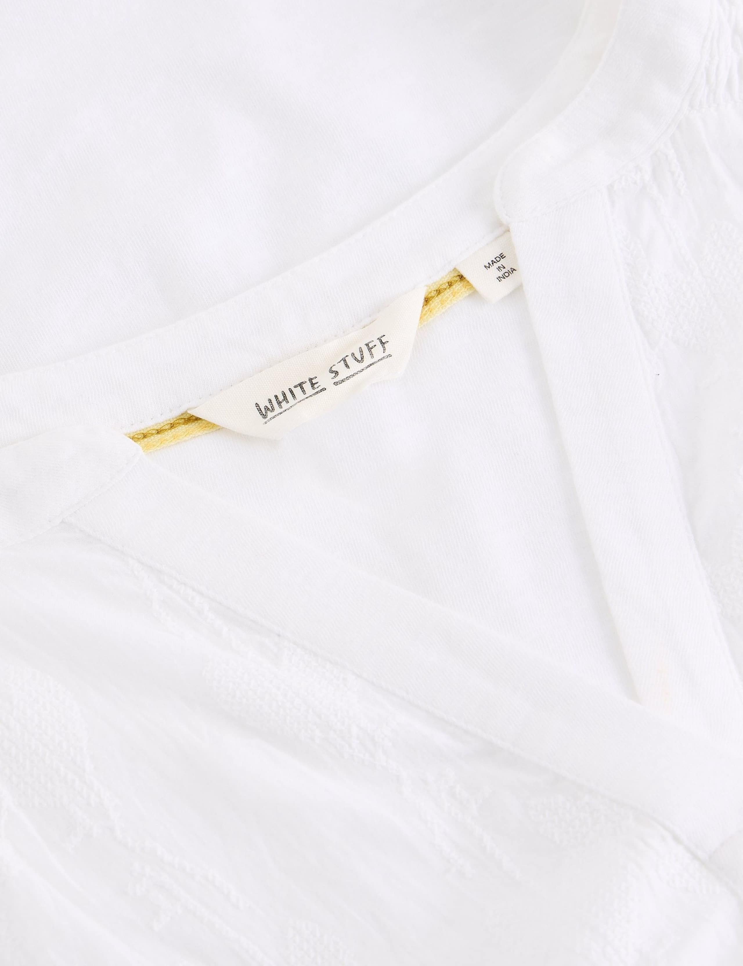 Pure Cotton Embroidered Notch Neck Blouse 5 of 6