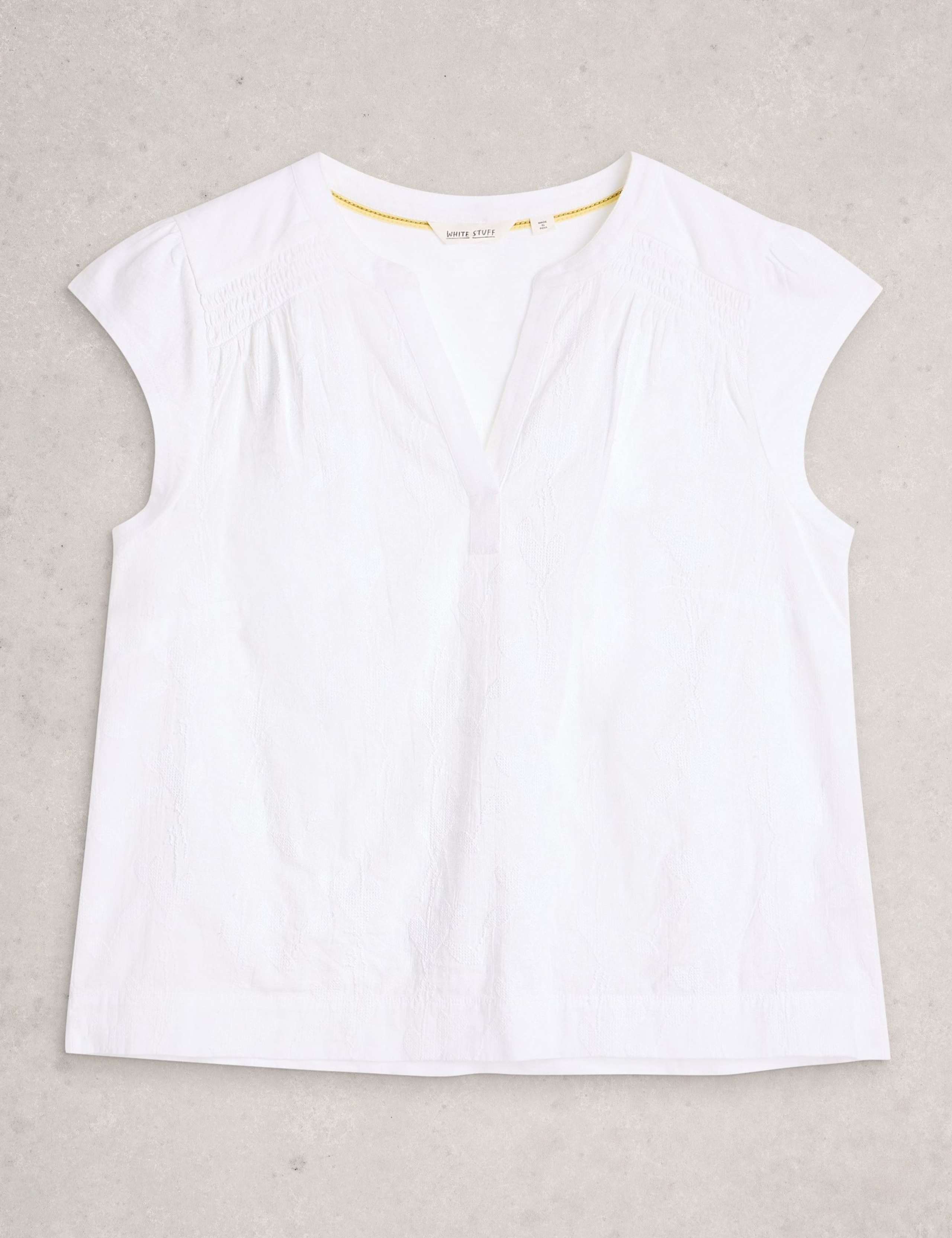 Pure Cotton Embroidered Notch Neck Blouse 2 of 6