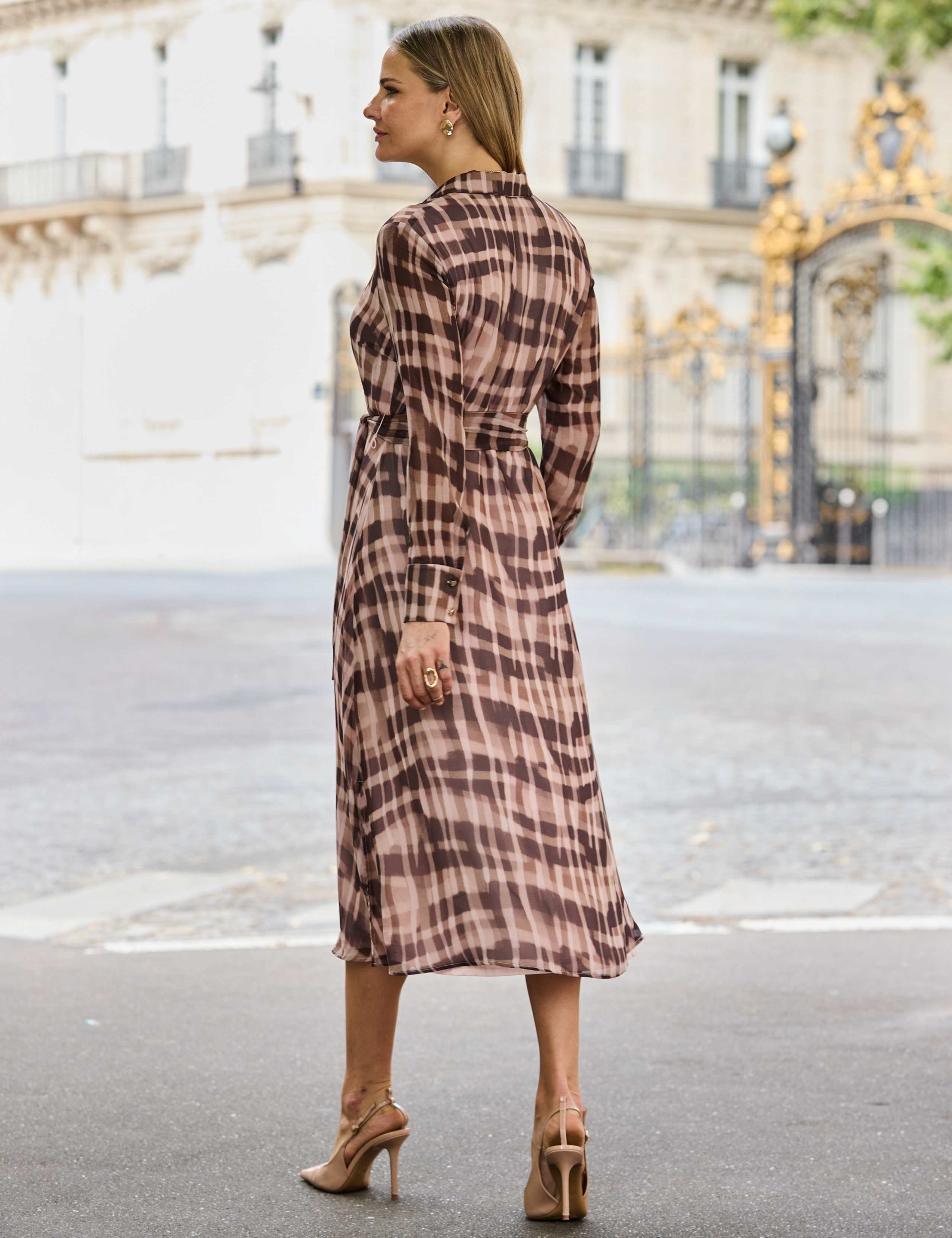 Abstract Check Print Midaxi Shirt Dress 5 of 6