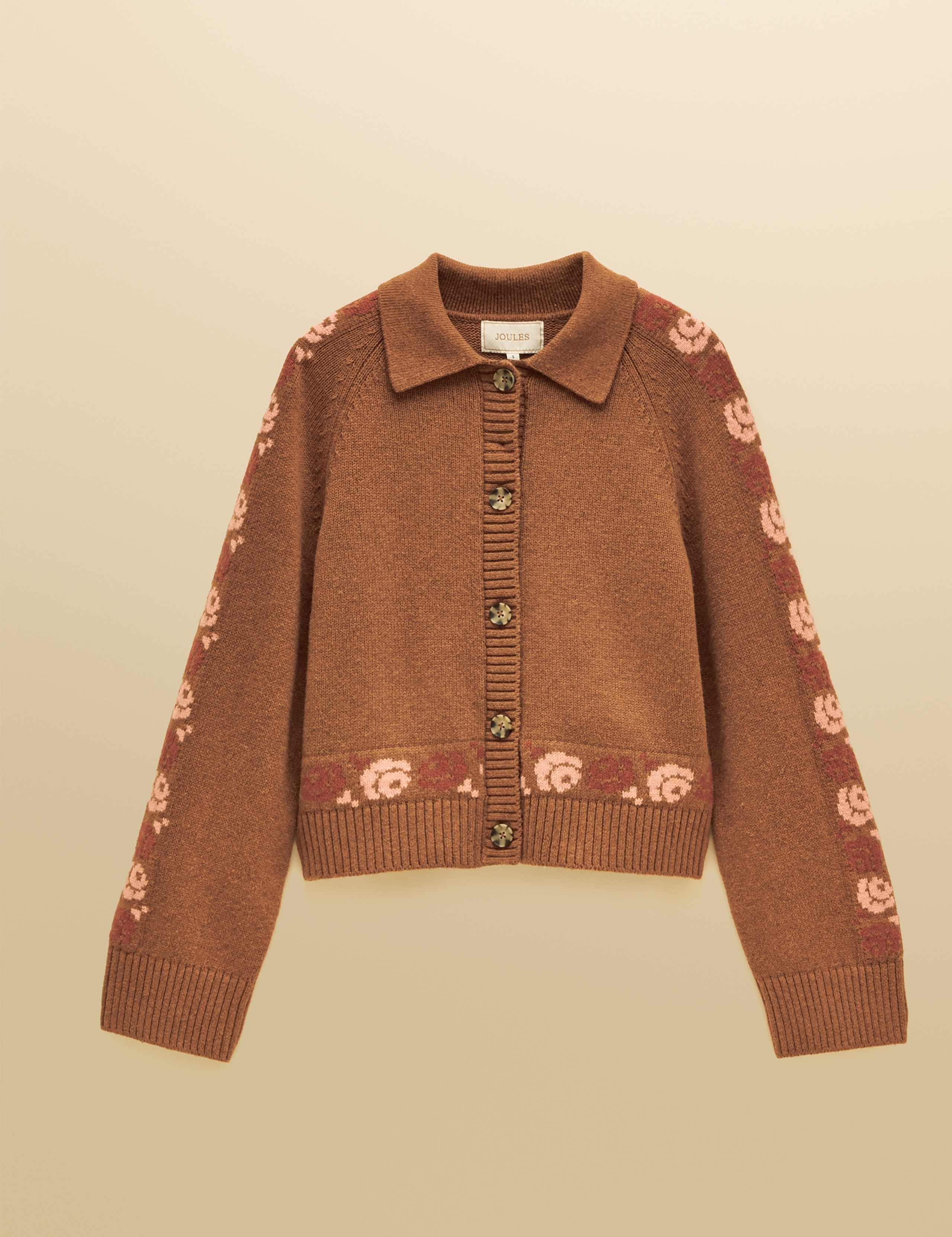 Cotton Rich Embroidered Collared Cardigan 4 of 7