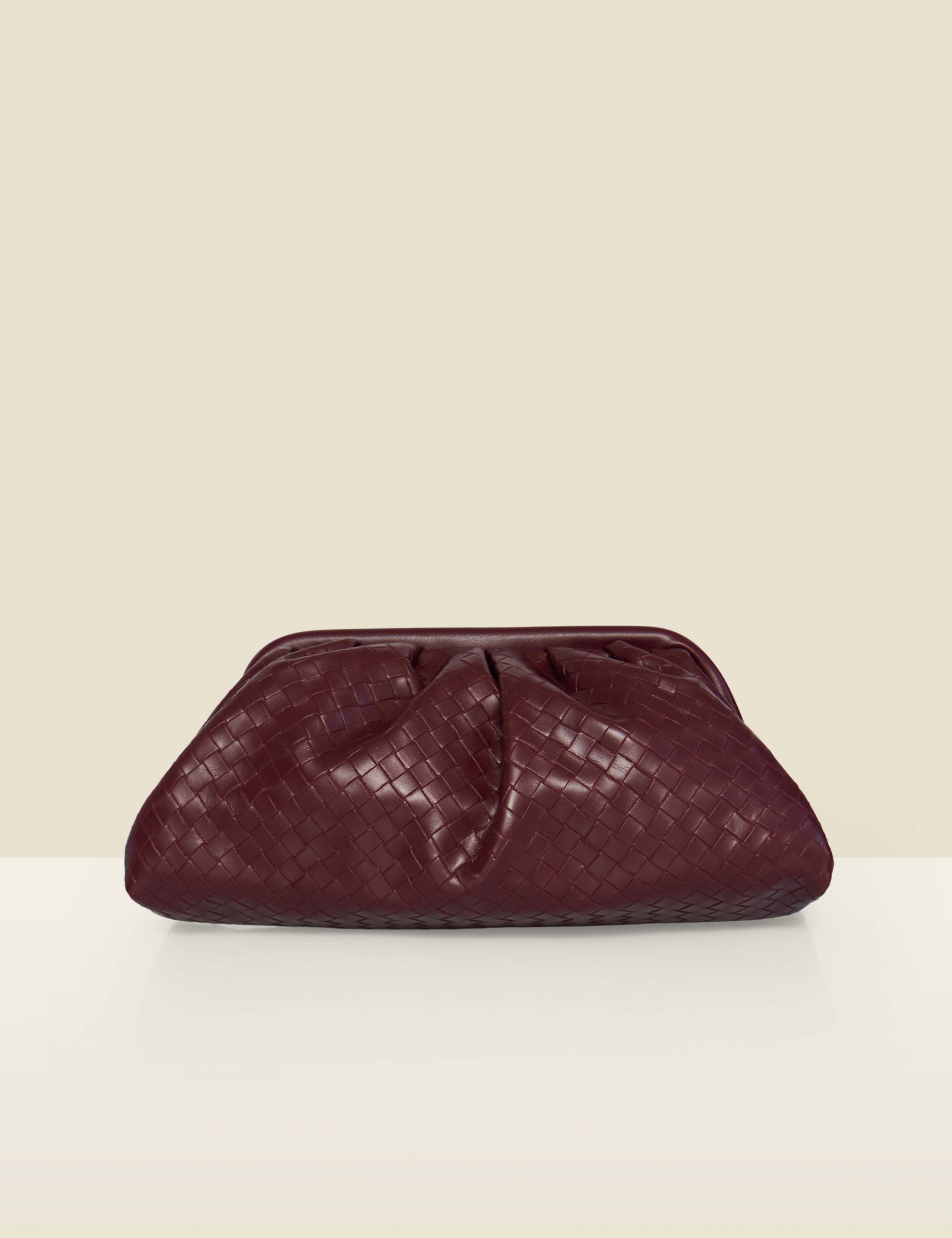 Faux Leather Woven Clutch Bag 2 of 4