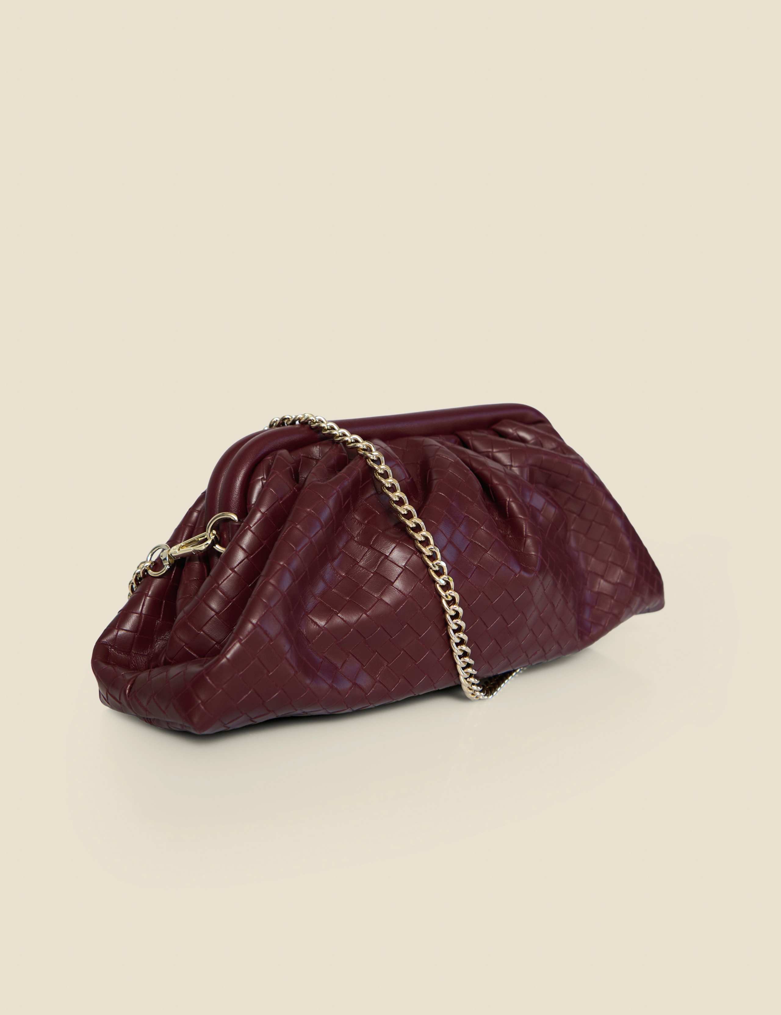 Faux Leather Woven Clutch Bag 3 of 4