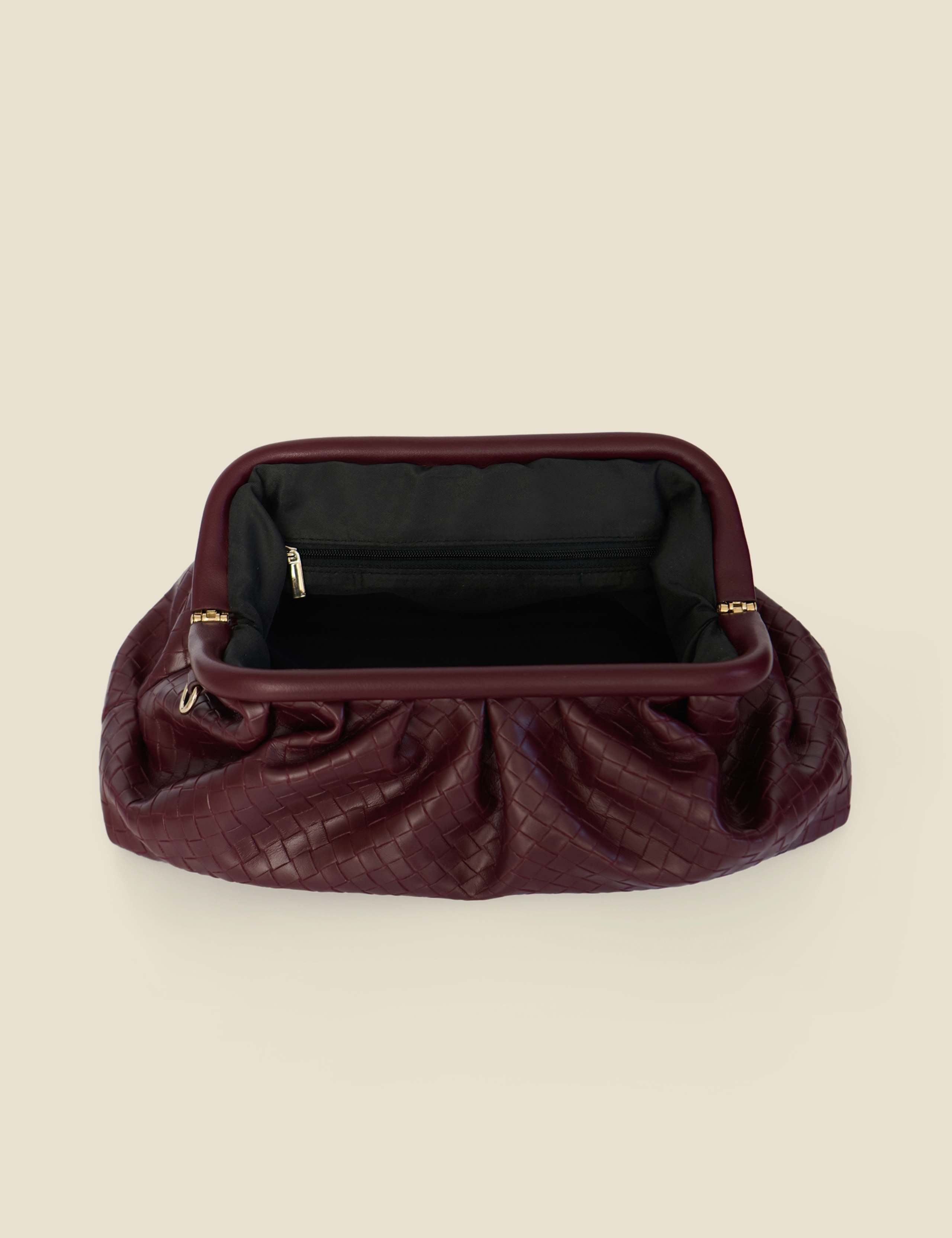 Faux Leather Woven Clutch Bag 4 of 4