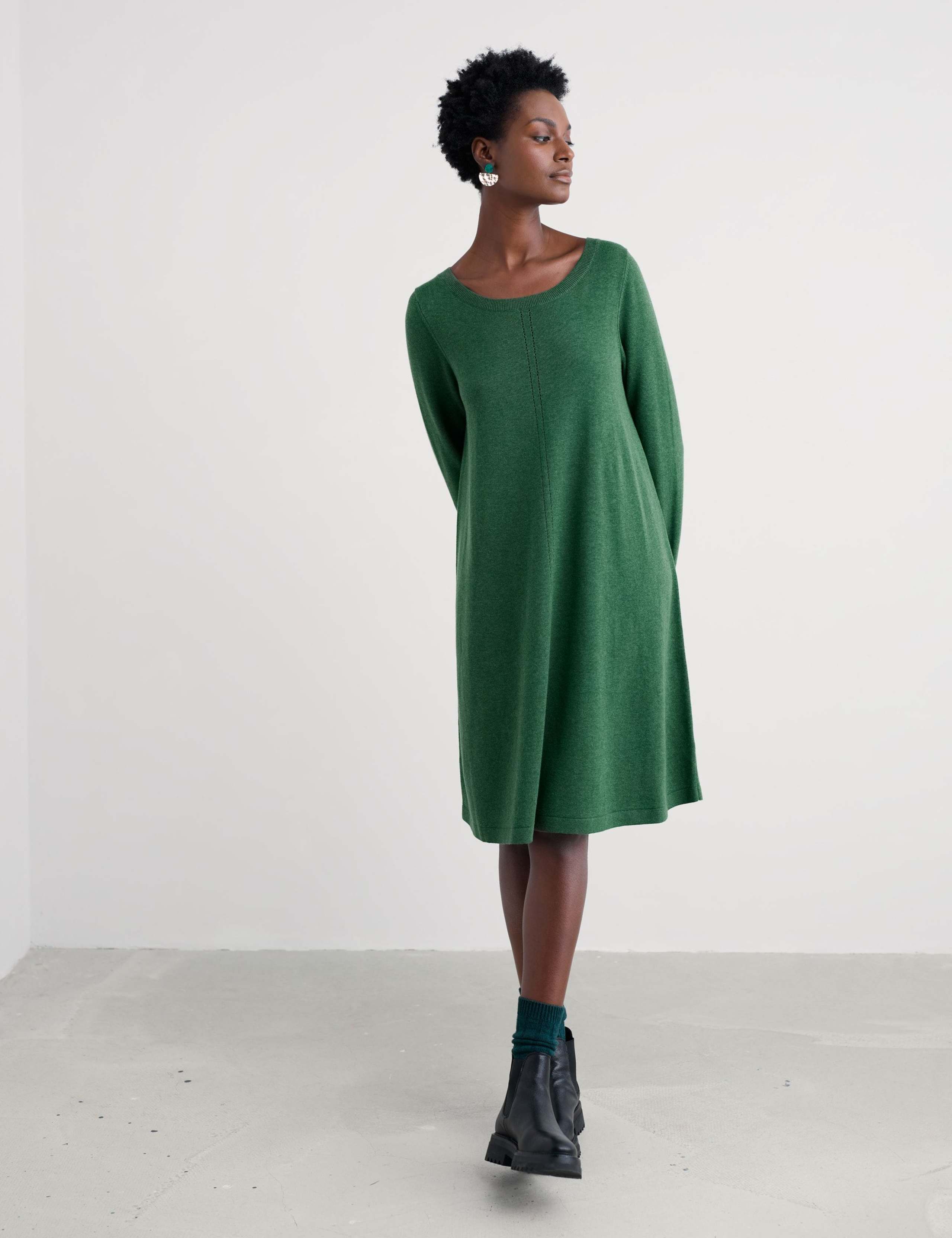 Pure Cotton Knee Length Jumper Dress 1 of 5