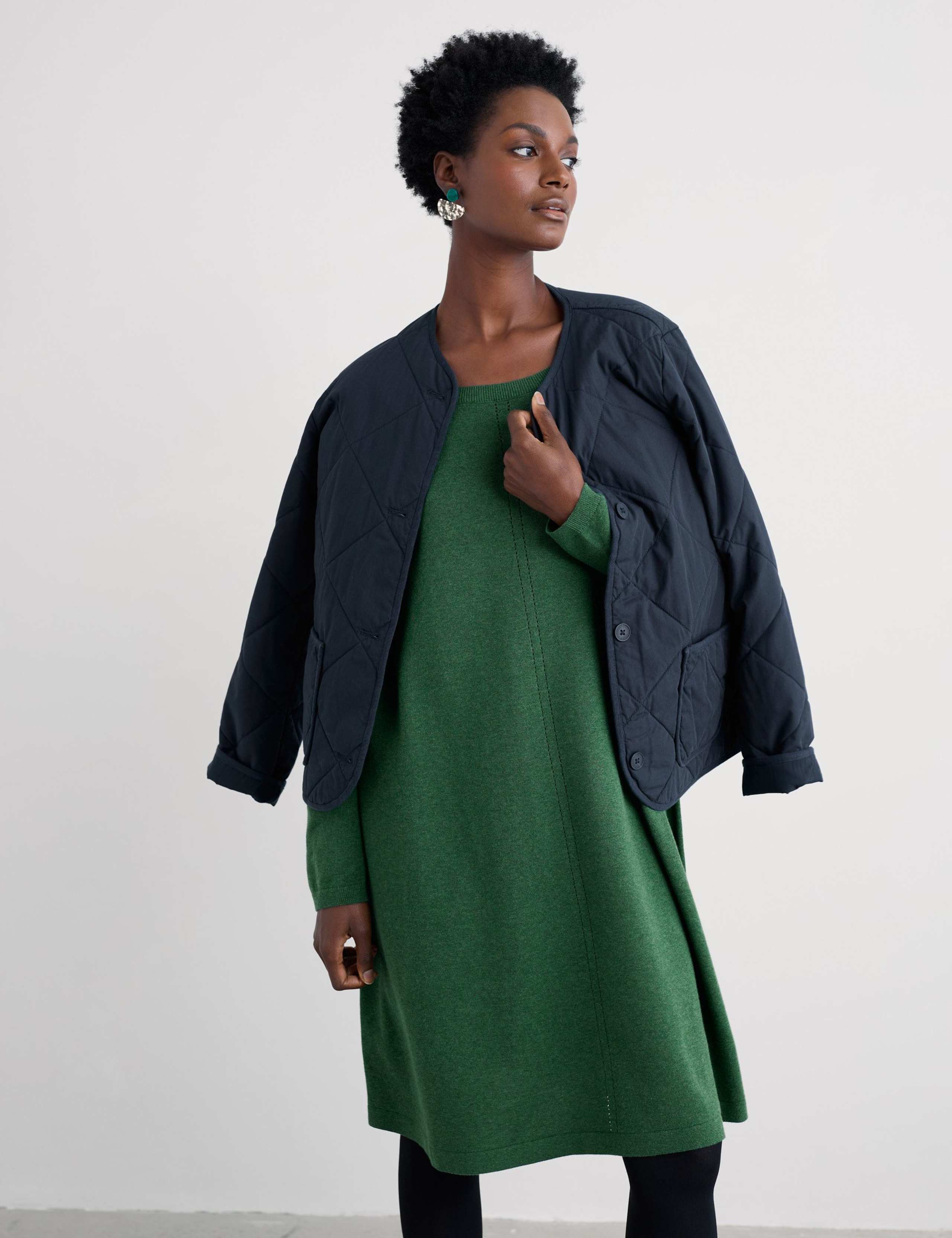 Pure Cotton Knee Length Jumper Dress 3 of 5