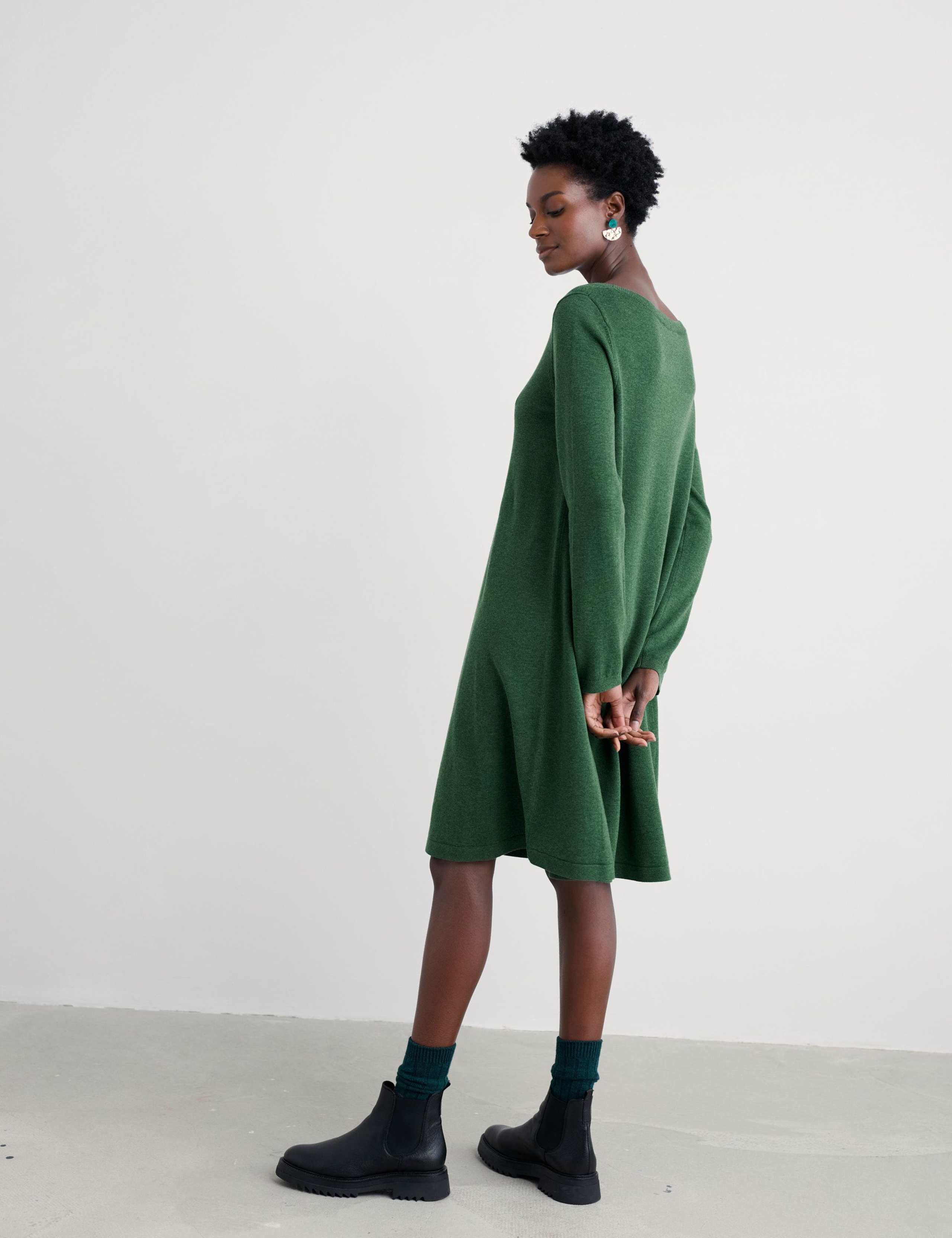 Pure Cotton Knee Length Jumper Dress 4 of 5