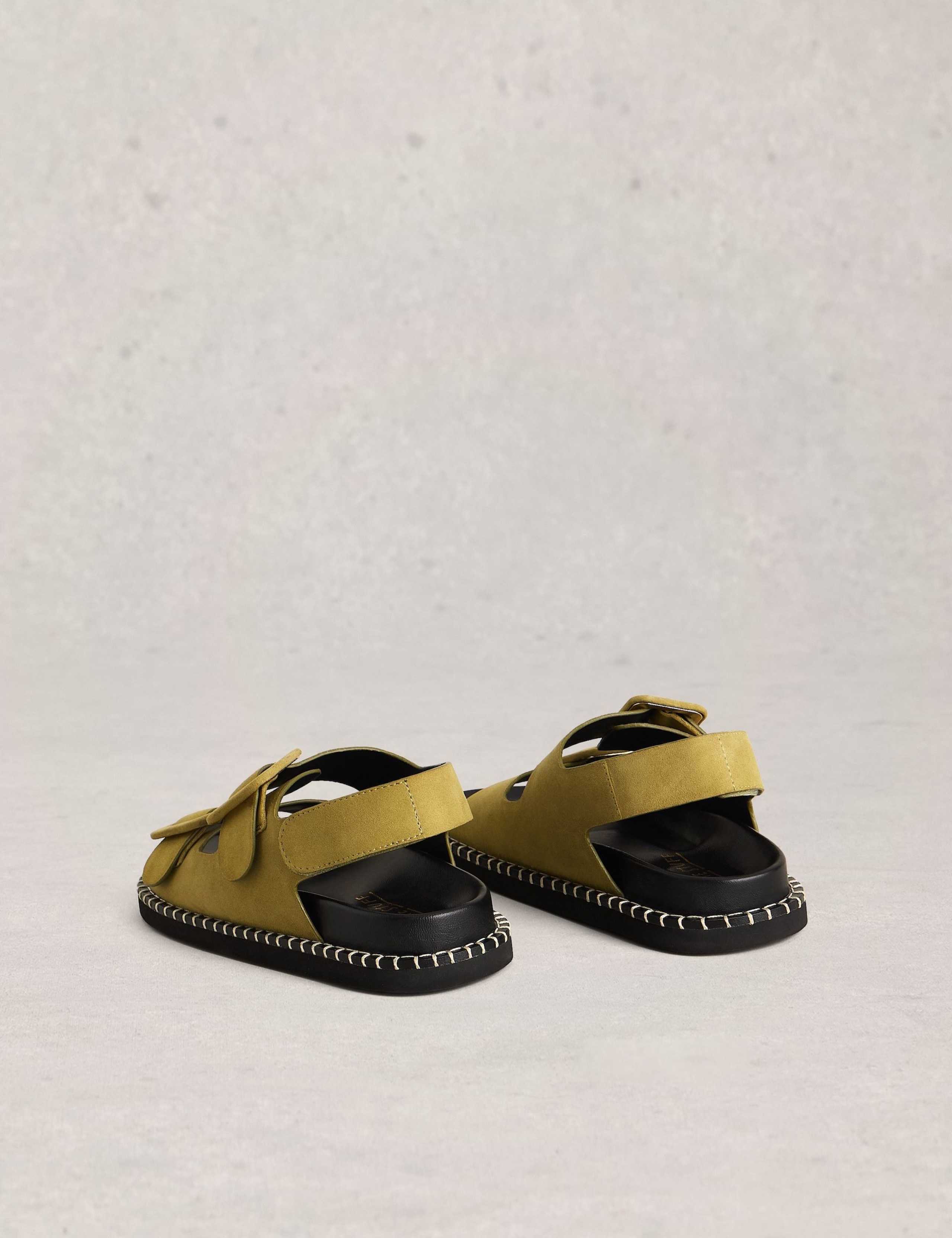 Suede Buckle Flat Footbed Sandals 3 of 4
