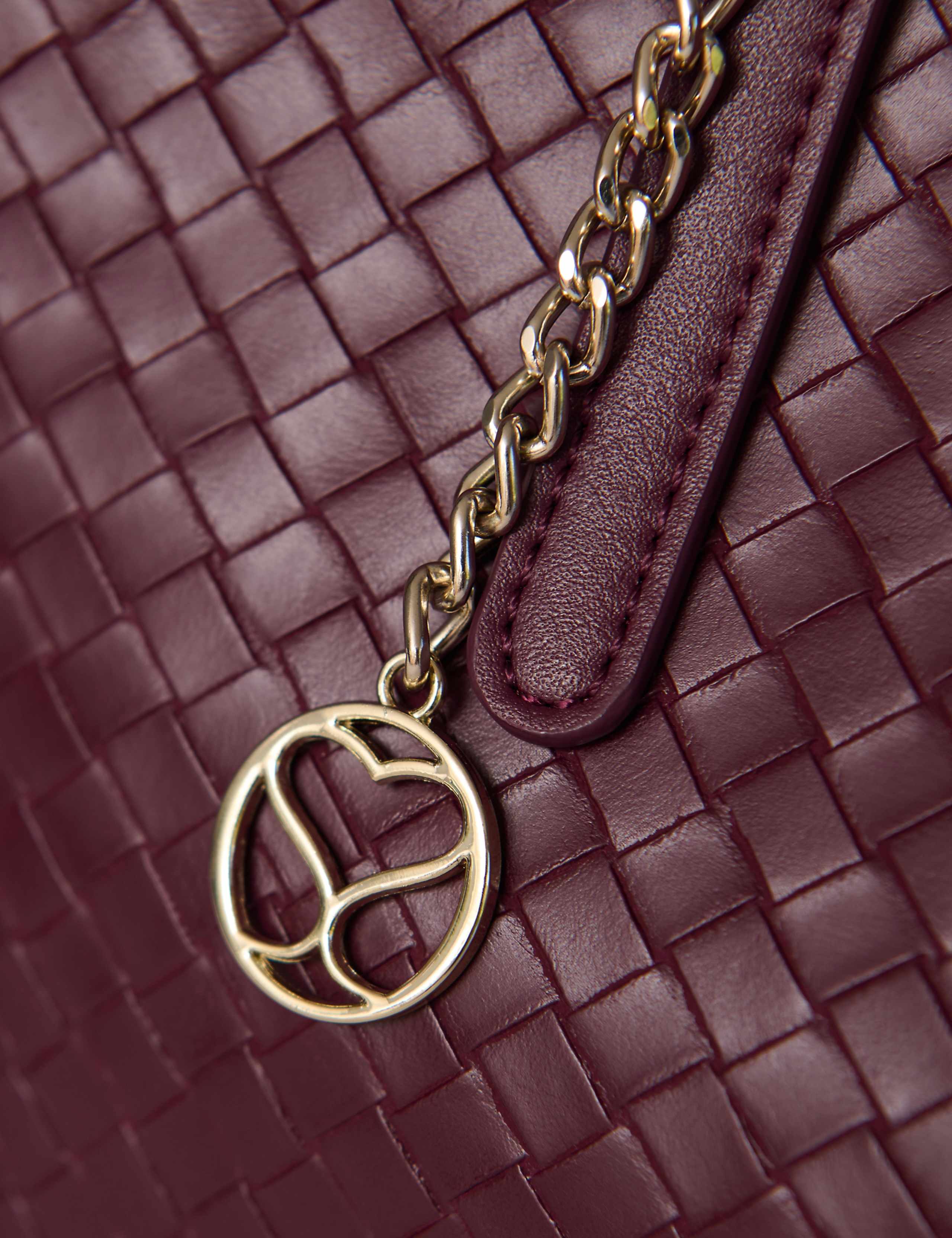 Faux Leather Woven Tote Bag 2 of 4