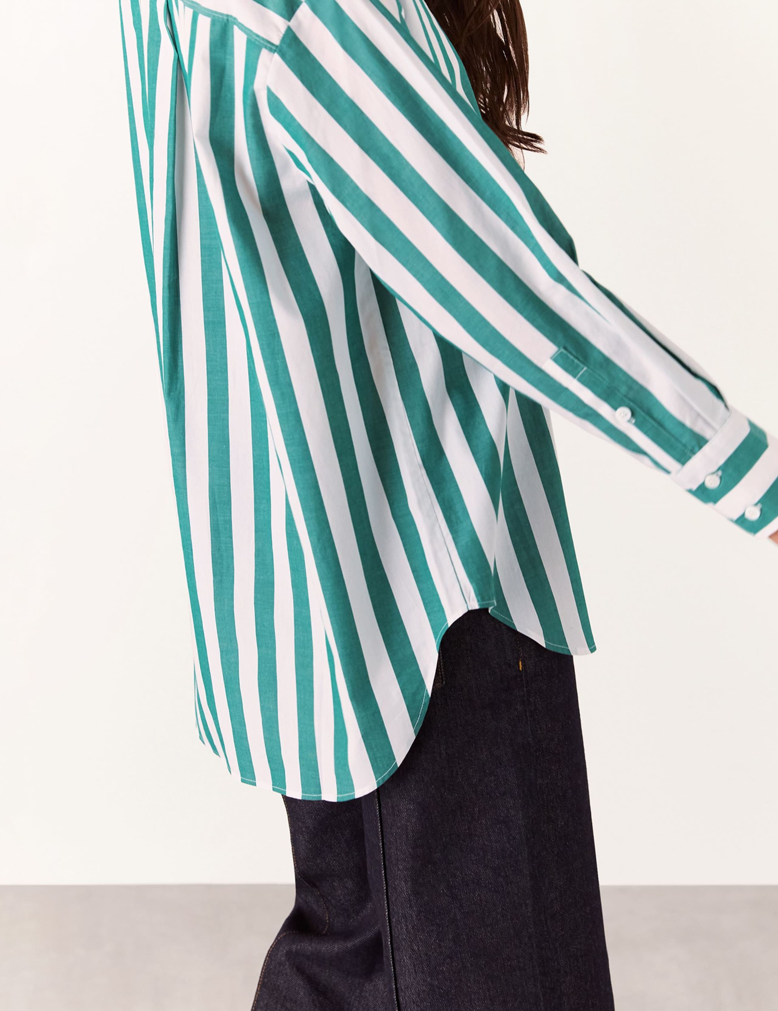 Pure Cotton Striped Collared Relaxed Shirt 3 of 4