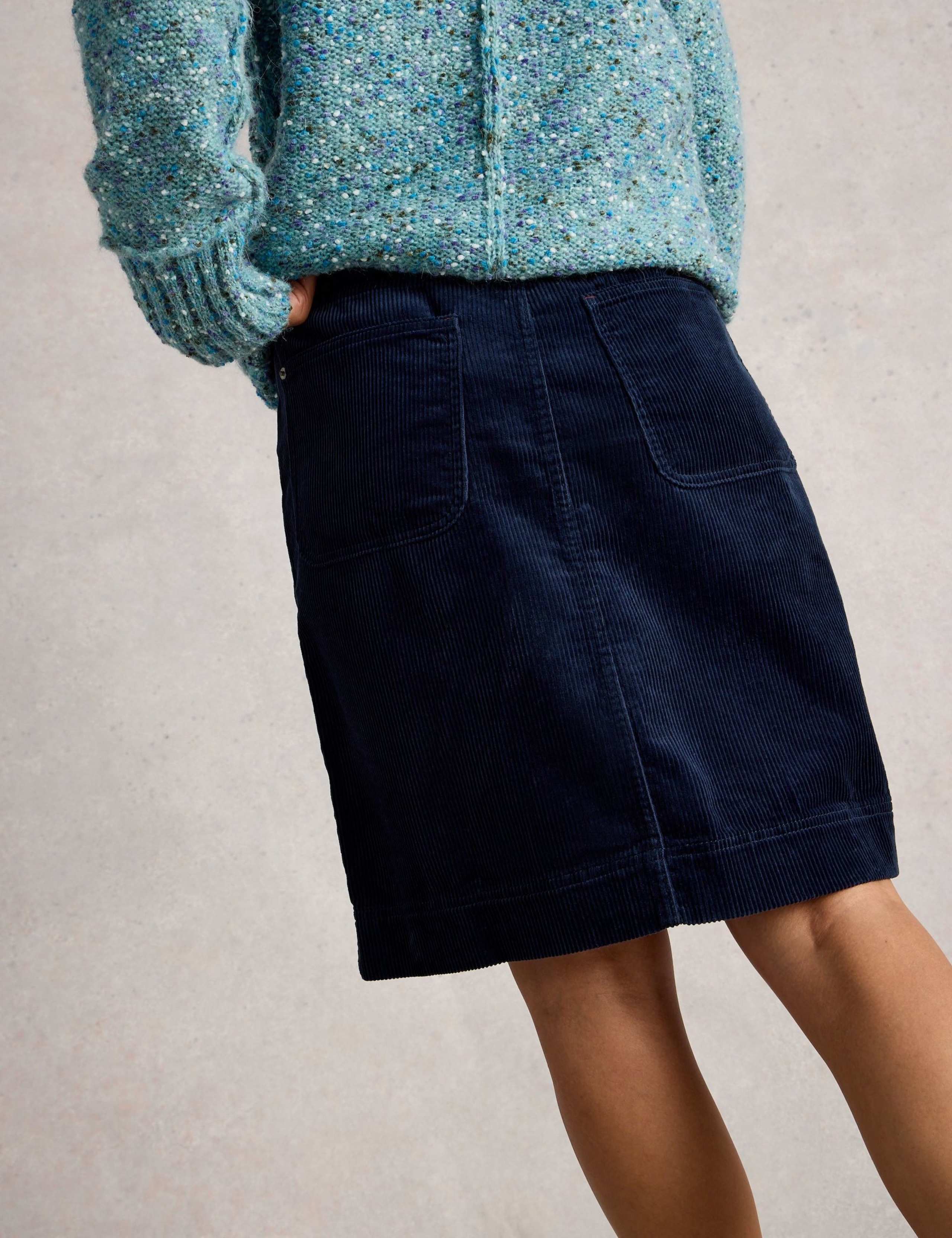 Cord Knee Length A-Line Skirt 4 of 6