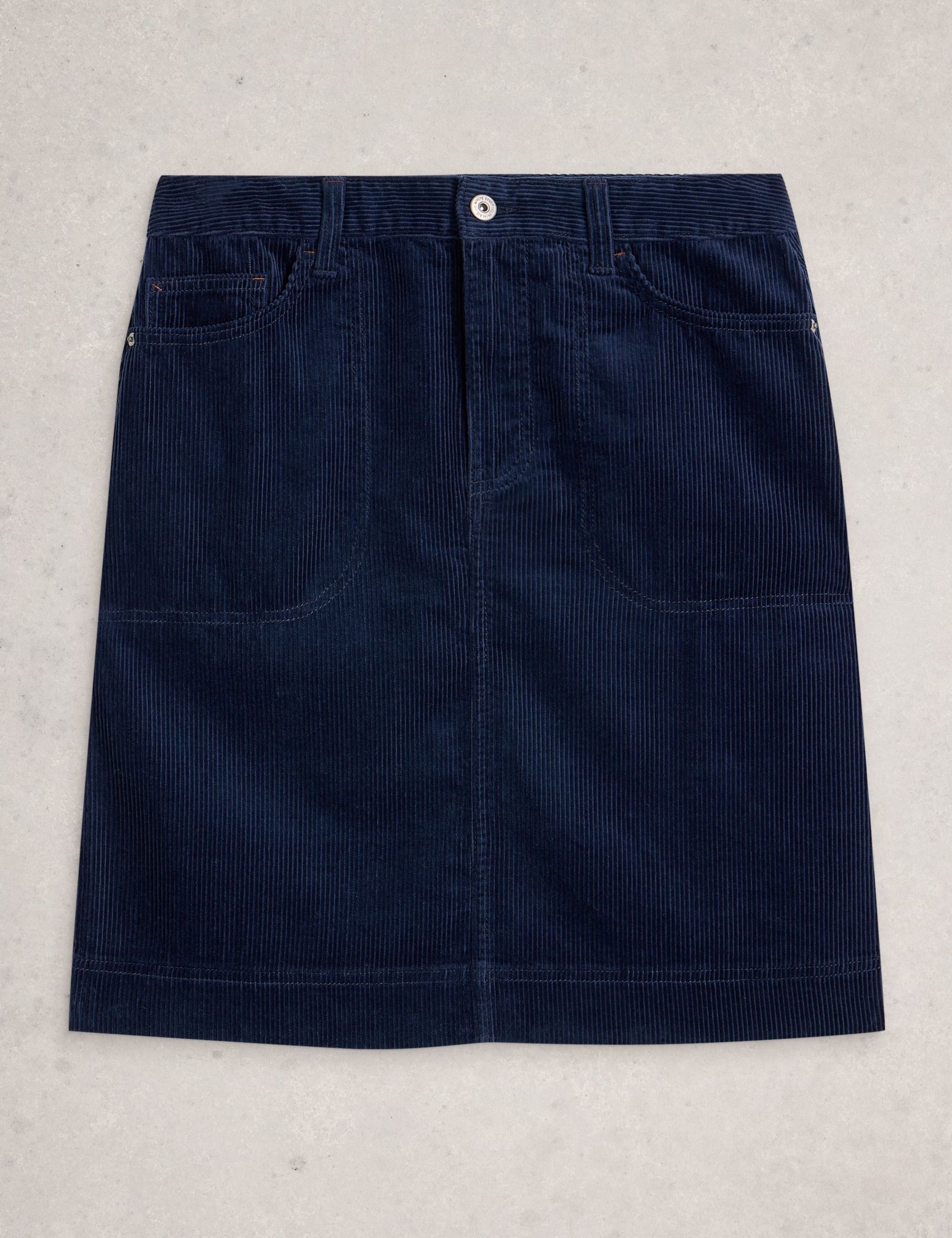 Cord Knee Length A-Line Skirt 2 of 6