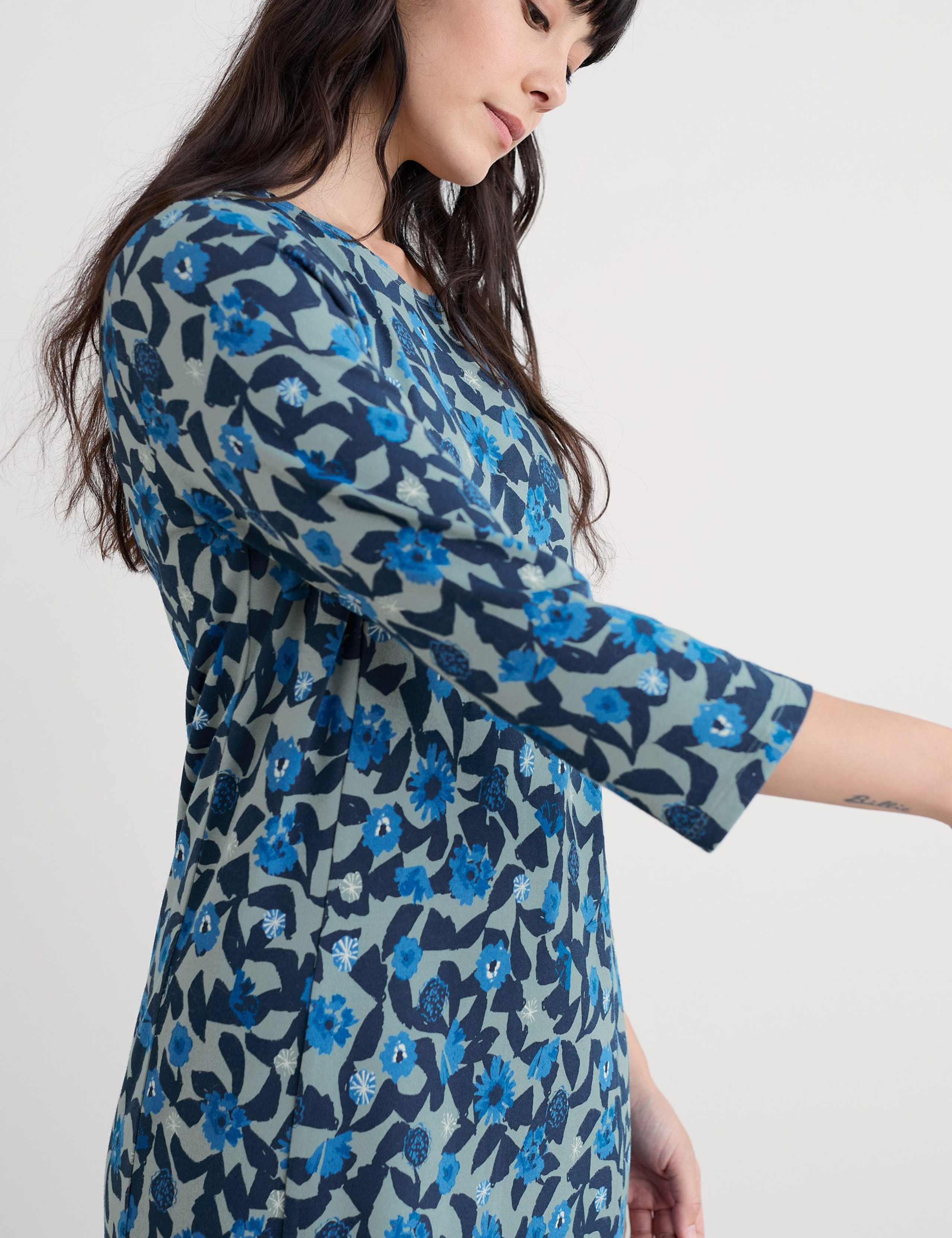 Cotton Rich Floral Shift Dress 3 of 4