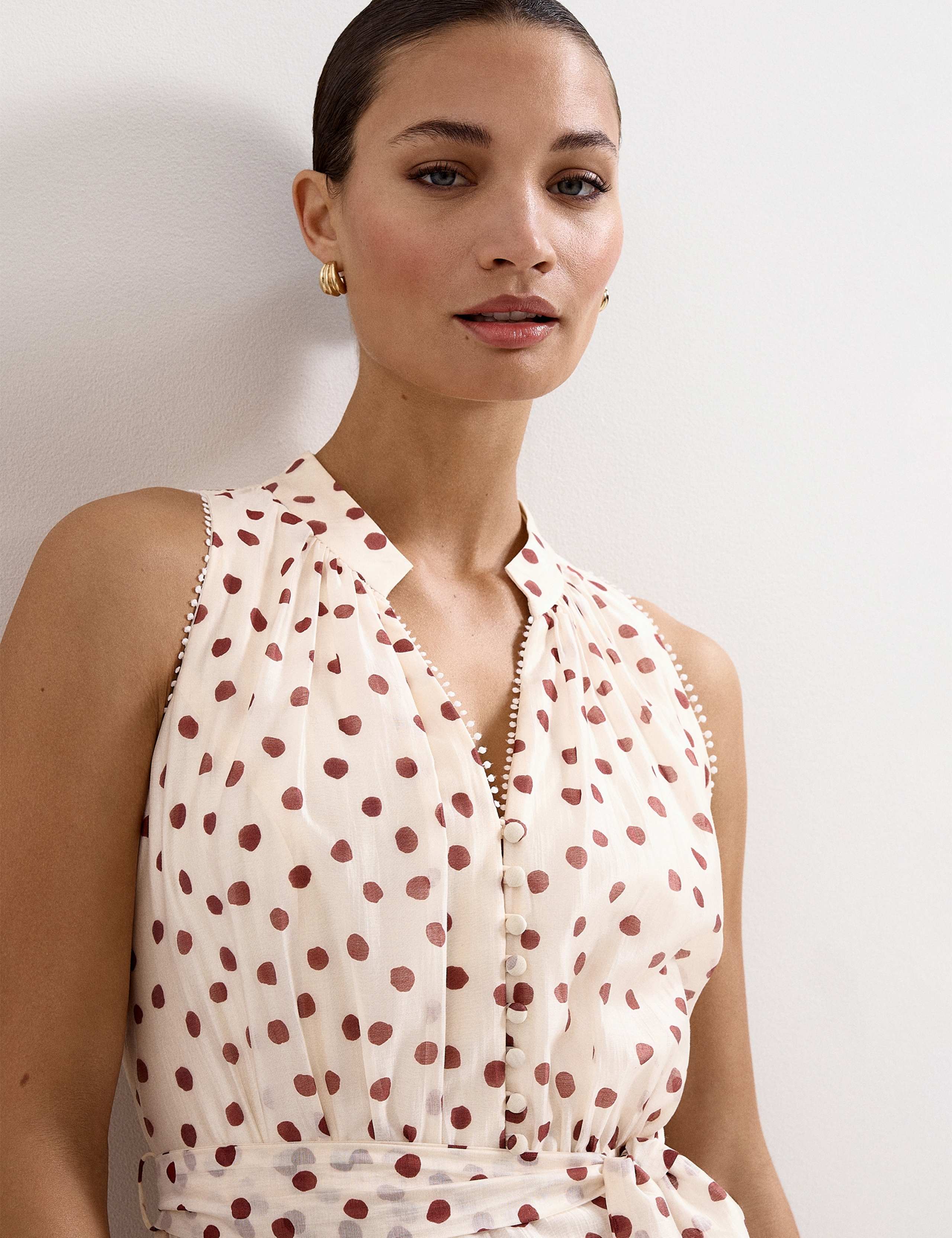 Polka Dot V-Neck Maxi Tiered Dress 3 of 7
