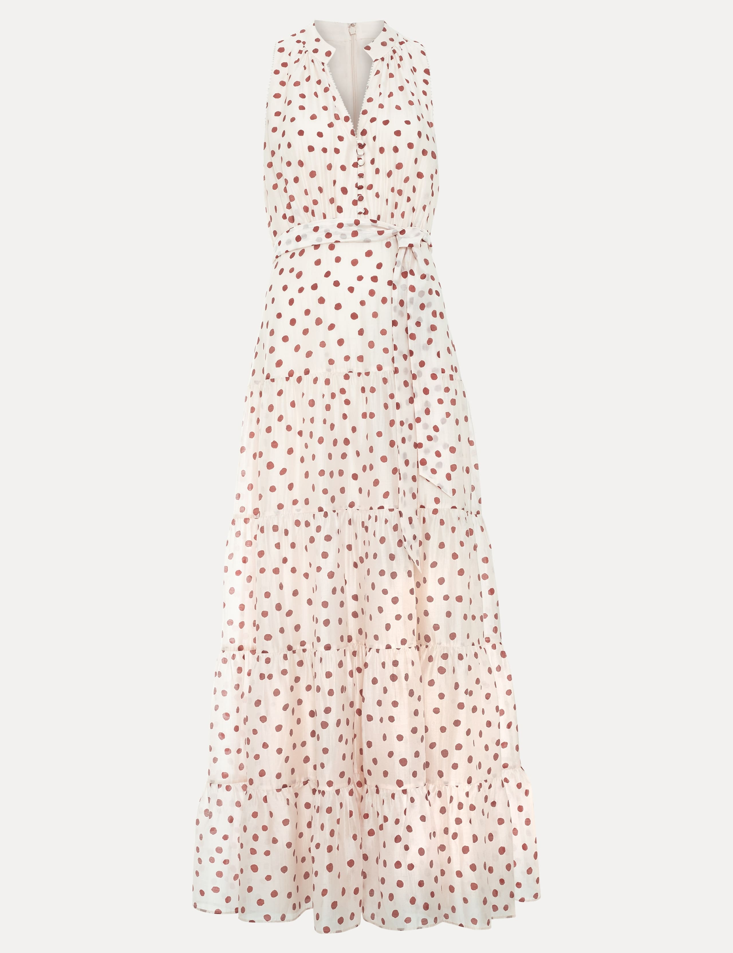 Polka Dot V-Neck Maxi Tiered Dress 2 of 7