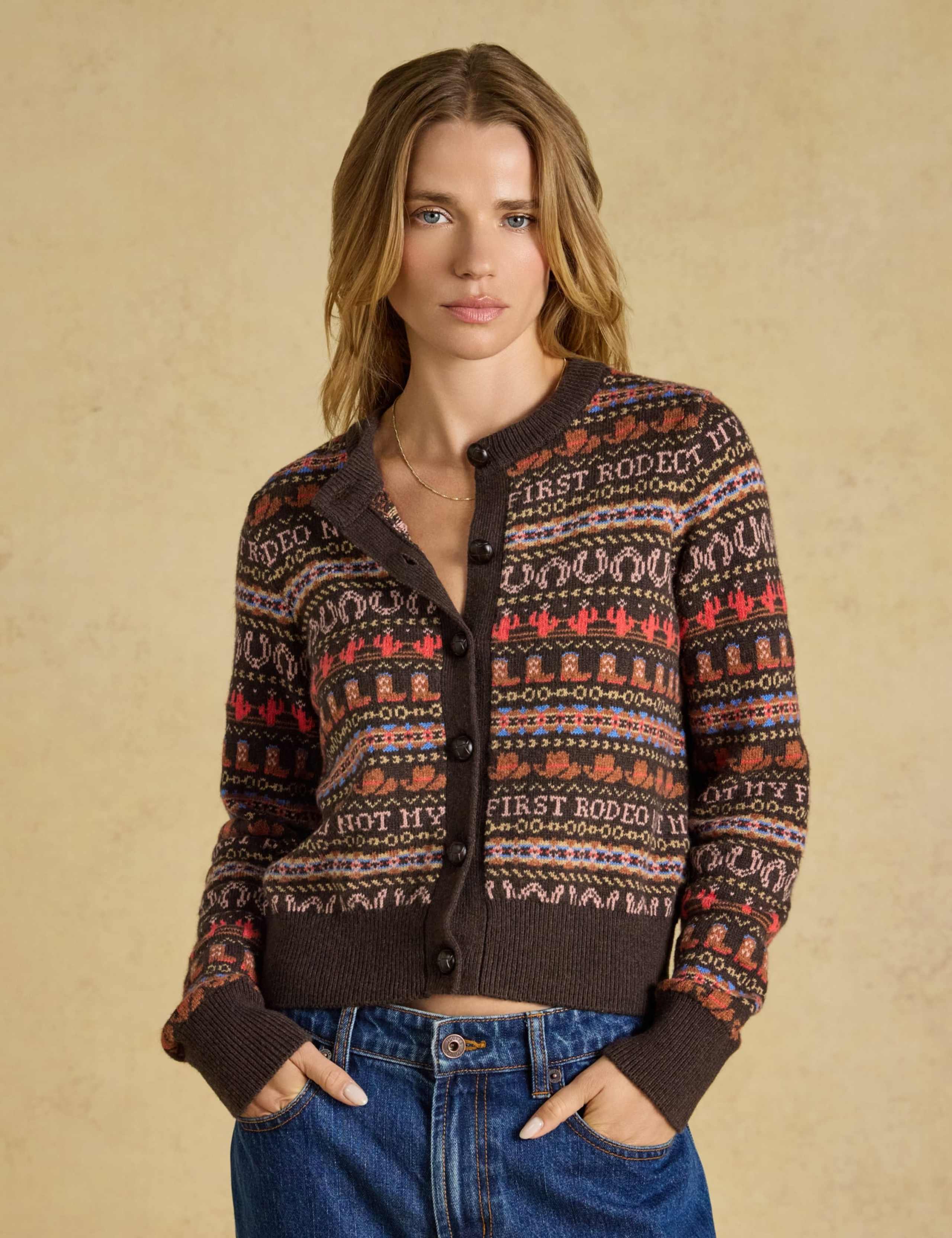 Fair Isle Knitted Cardigan 1 of 7