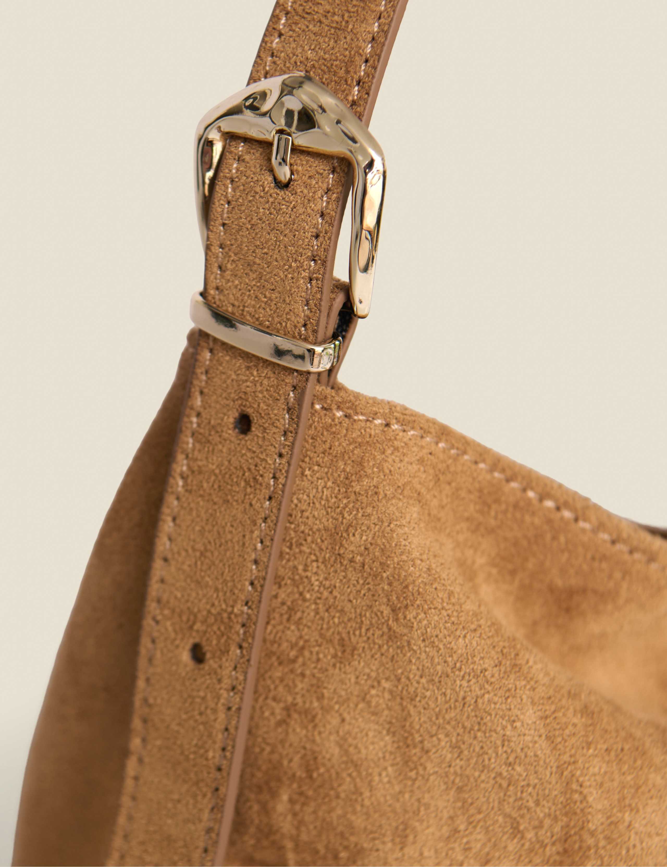 Suedette Fringe Slouch Tote Bag 4 of 5