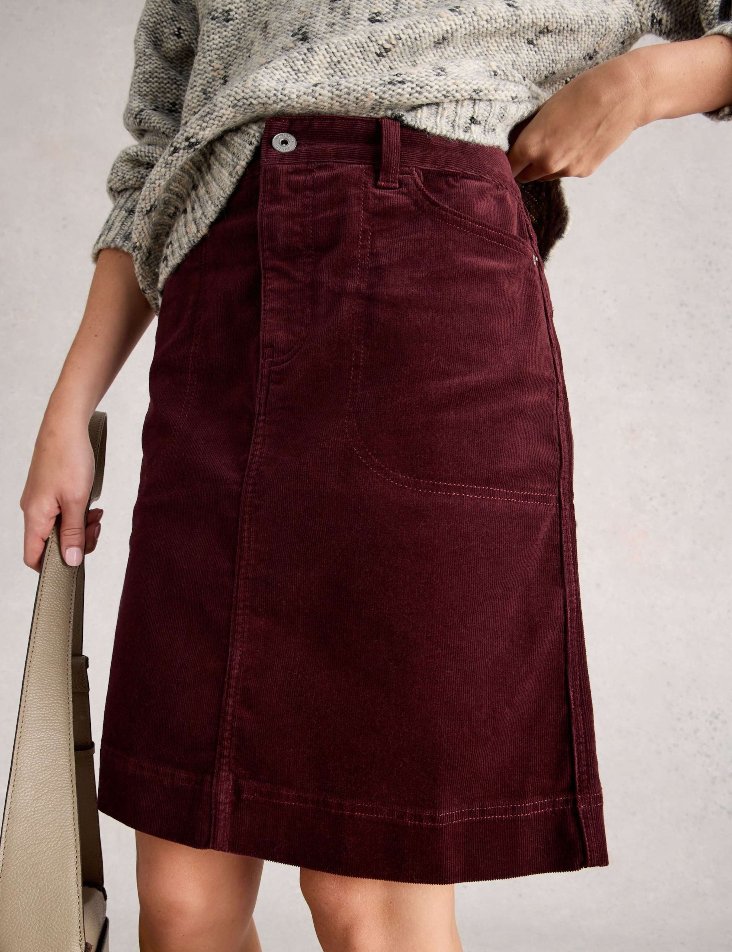 Cotton Rich Corduroy A Line Skirt 3 of 6