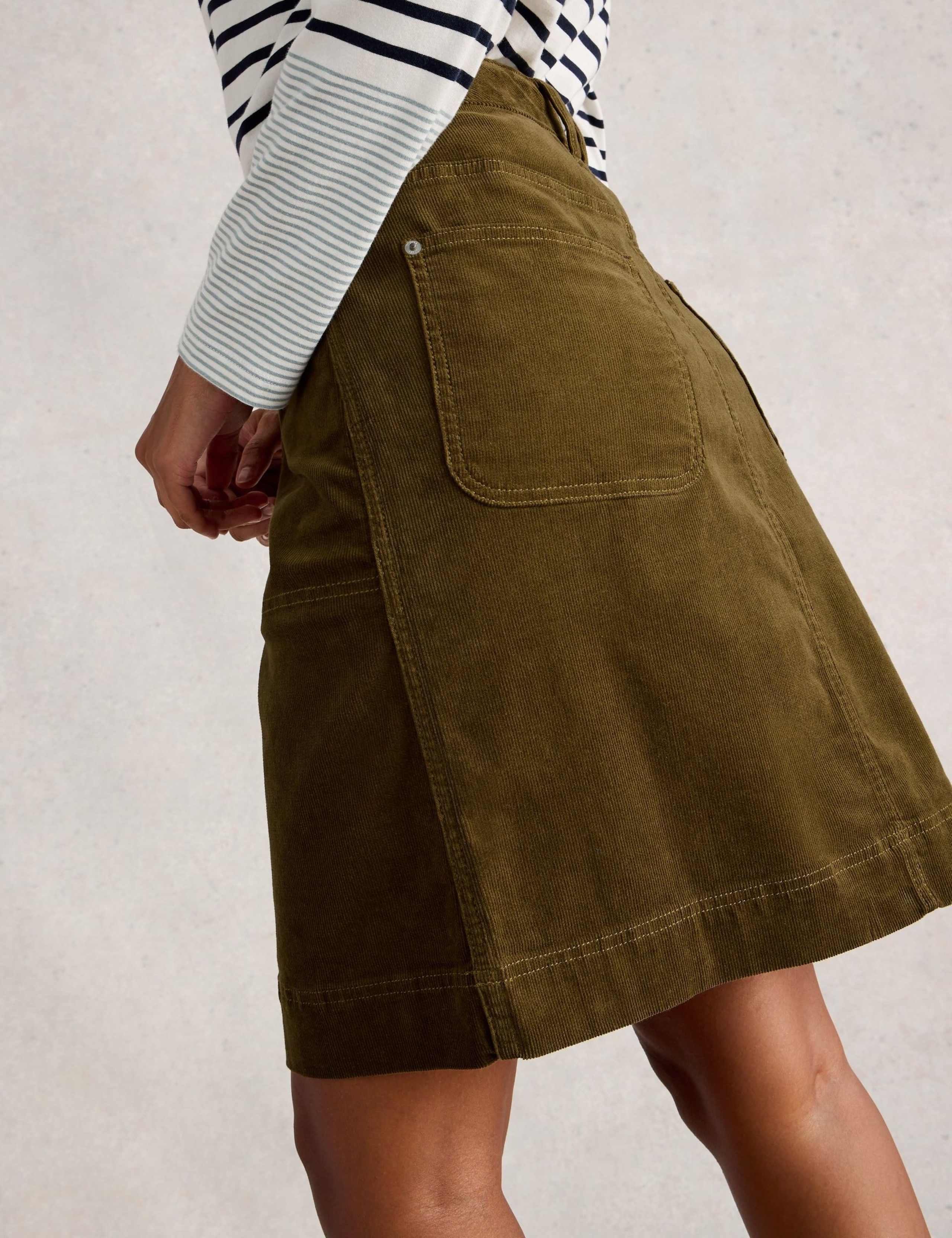 Cord Knee Length A-Line Skirt 4 of 6
