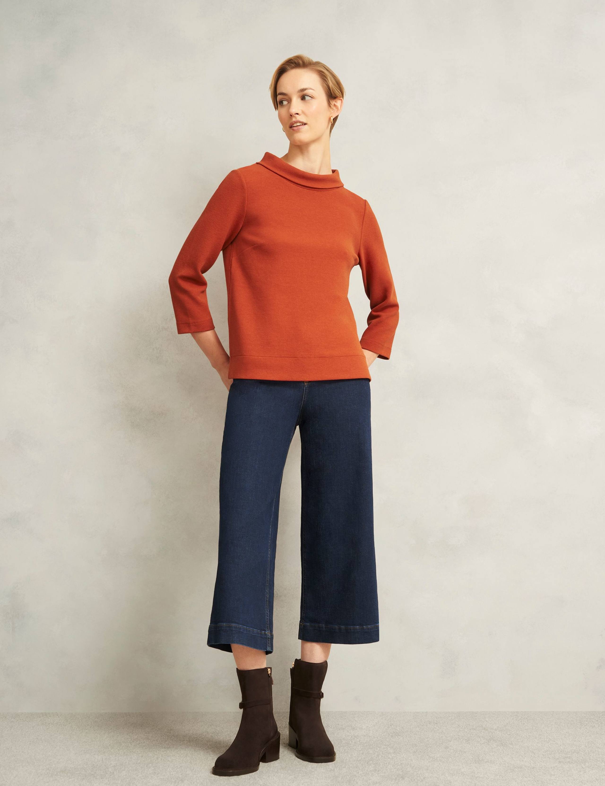Jersey Ribbed Roll Neck Top 4 of 5