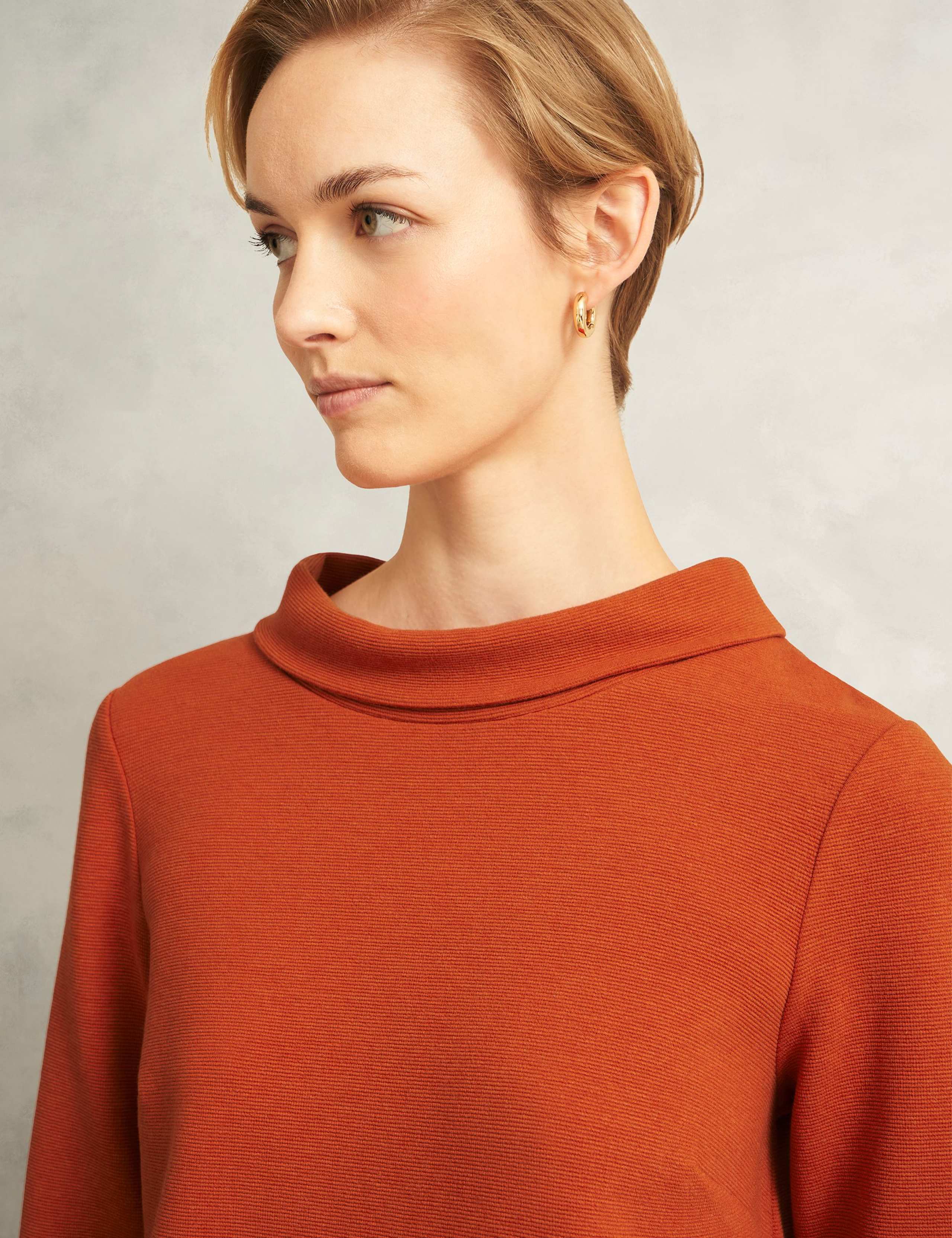 Jersey Ribbed Roll Neck Top 5 of 5