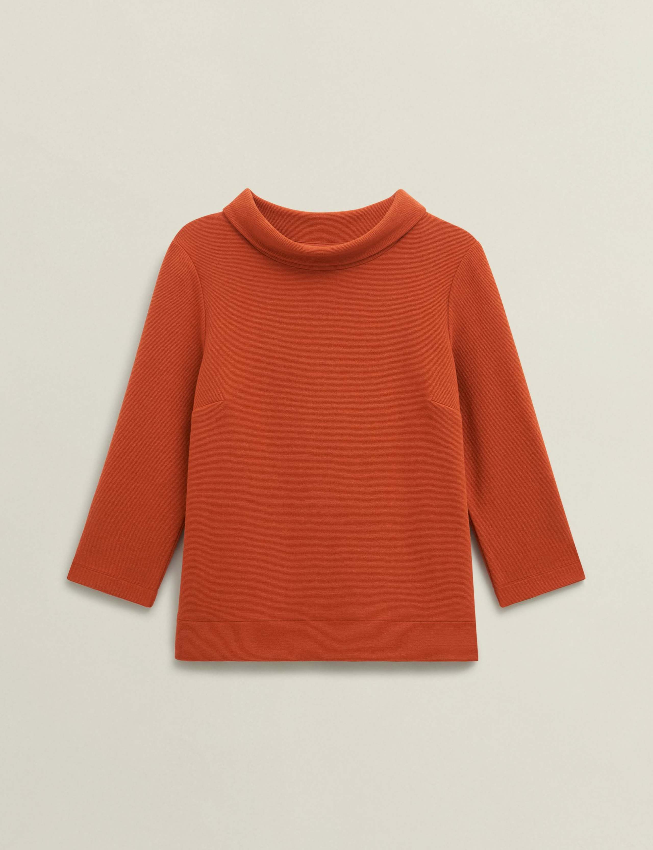 Jersey Ribbed Roll Neck Top 2 of 5
