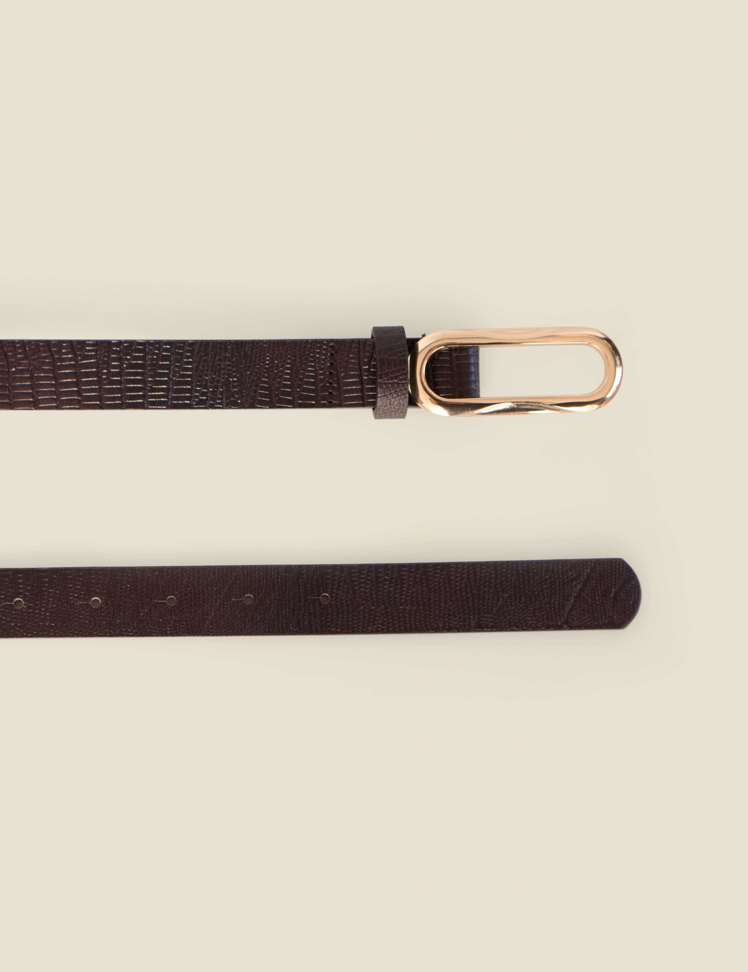 Faux Leather Animal Effect Buckle Belt 2 of 4