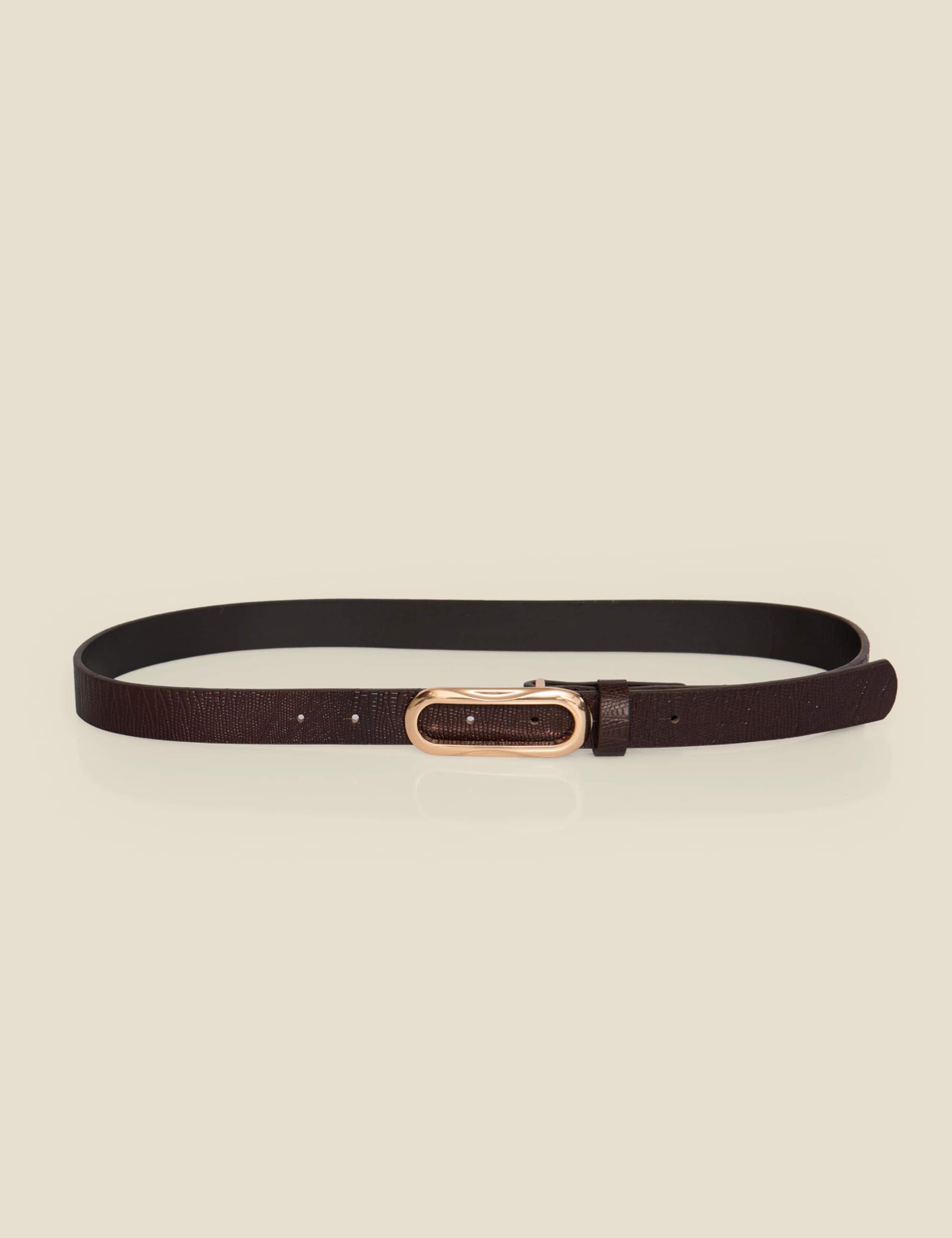 Faux Leather Animal Effect Buckle Belt 3 of 4