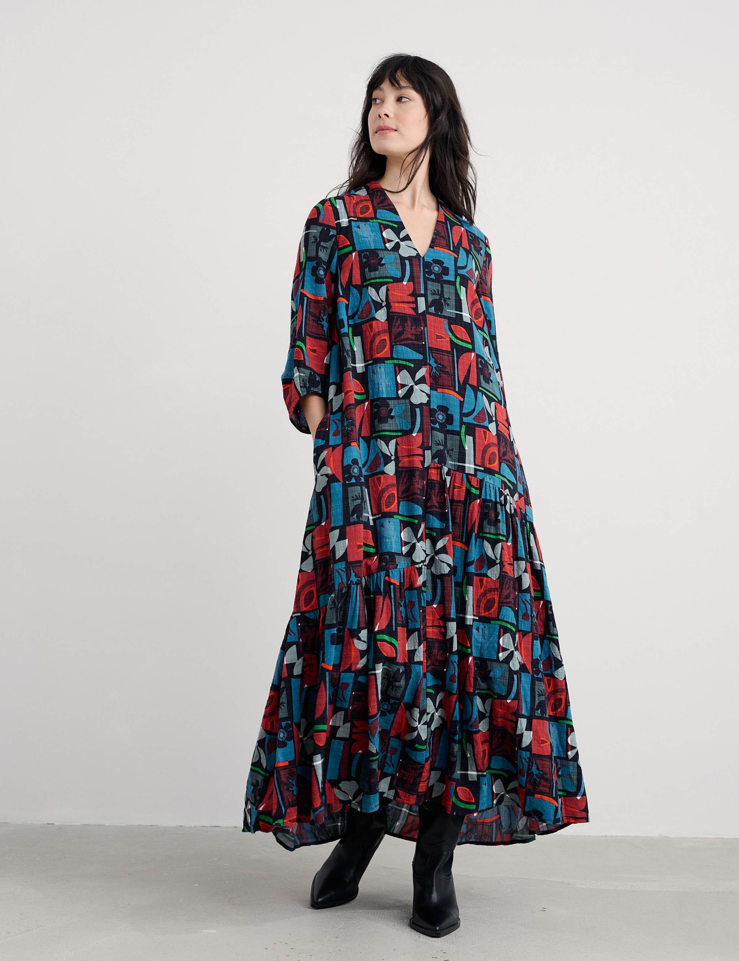Cotton Rich Printed Midaxi Tiered Dress 1 of 5
