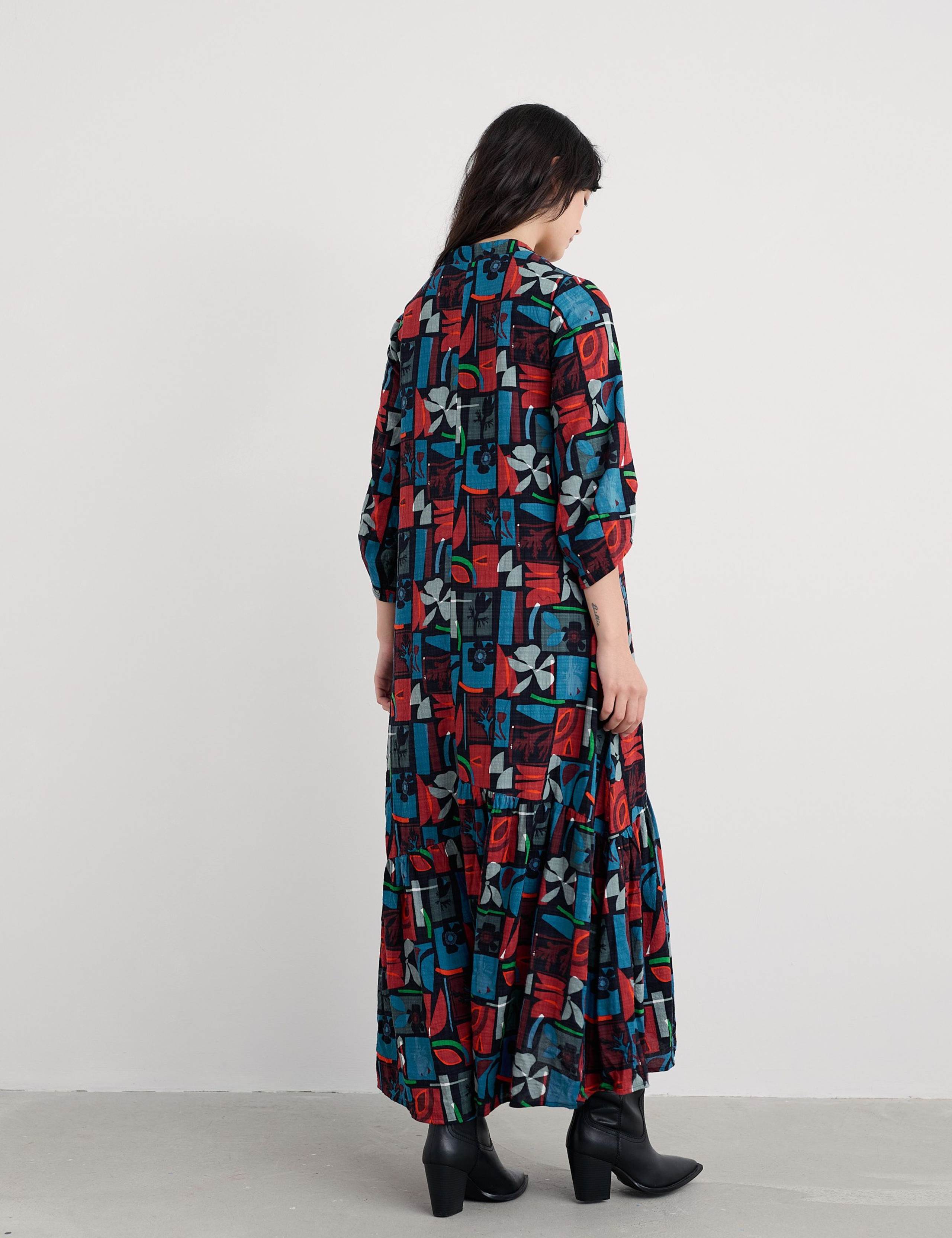 Cotton Rich Printed Midaxi Tiered Dress 4 of 5