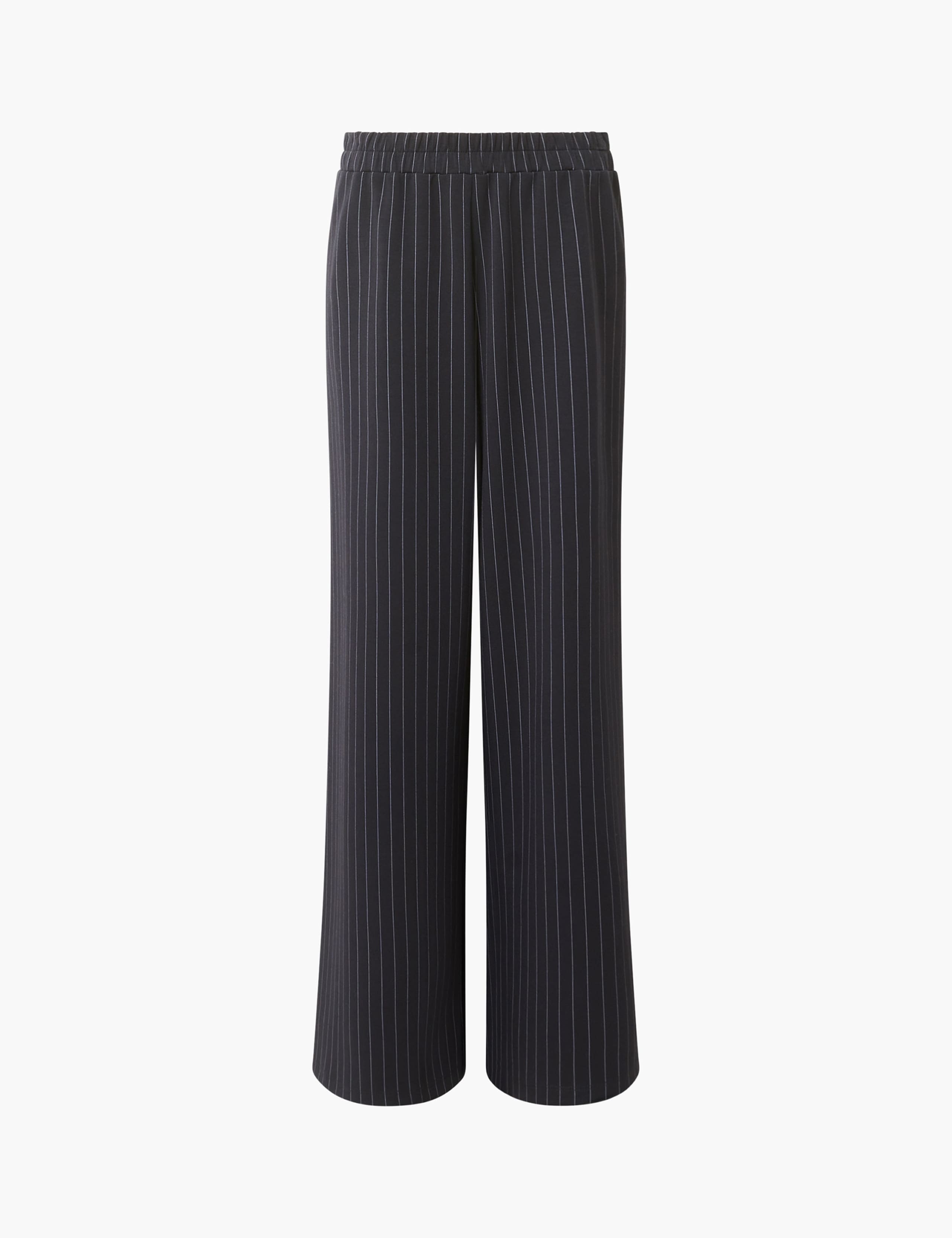 Modal Blend Jersey Pinstripe Wide Leg Trousers 2 of 3