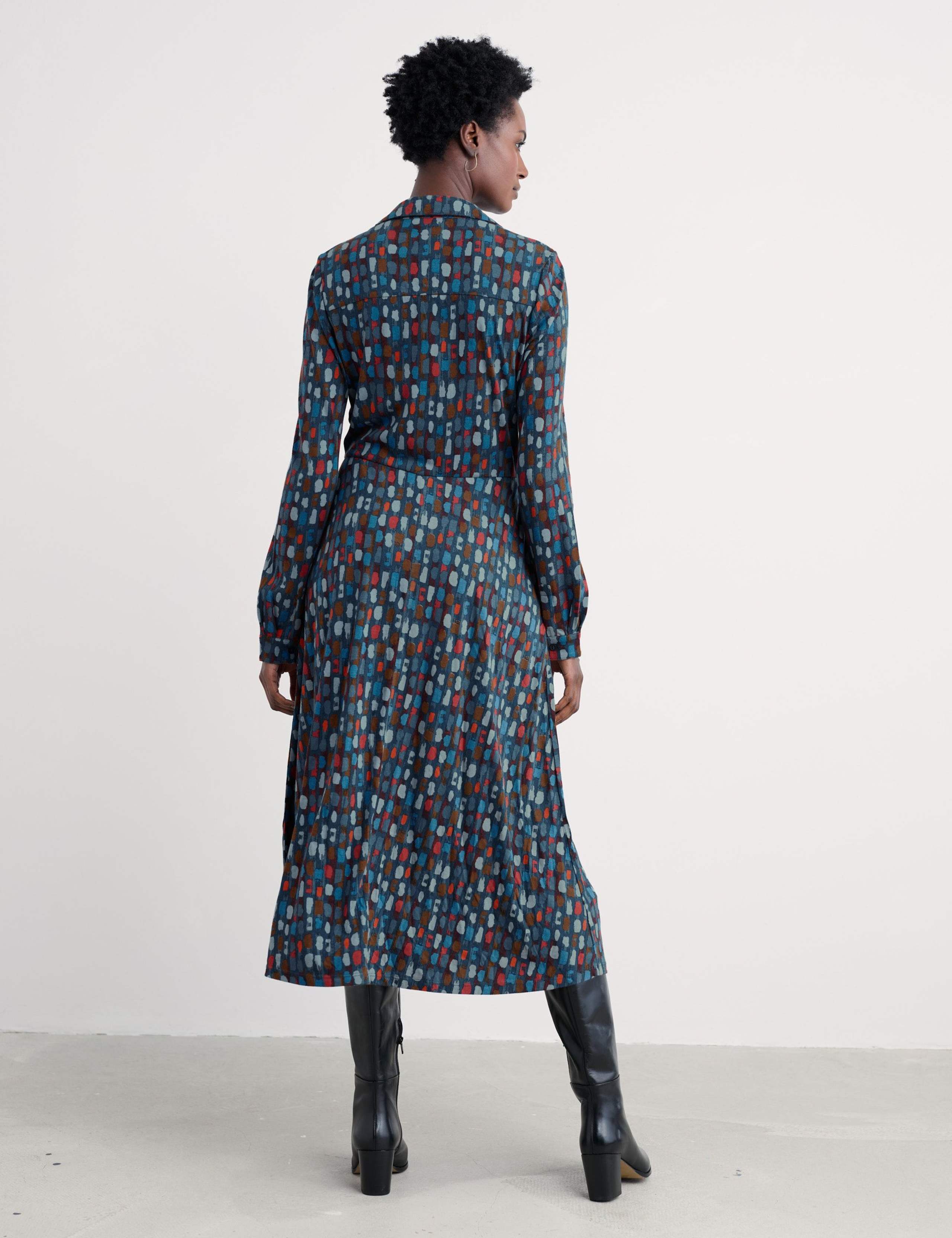 Cotton Rich Printed Midi Shirt Dress 4 of 5