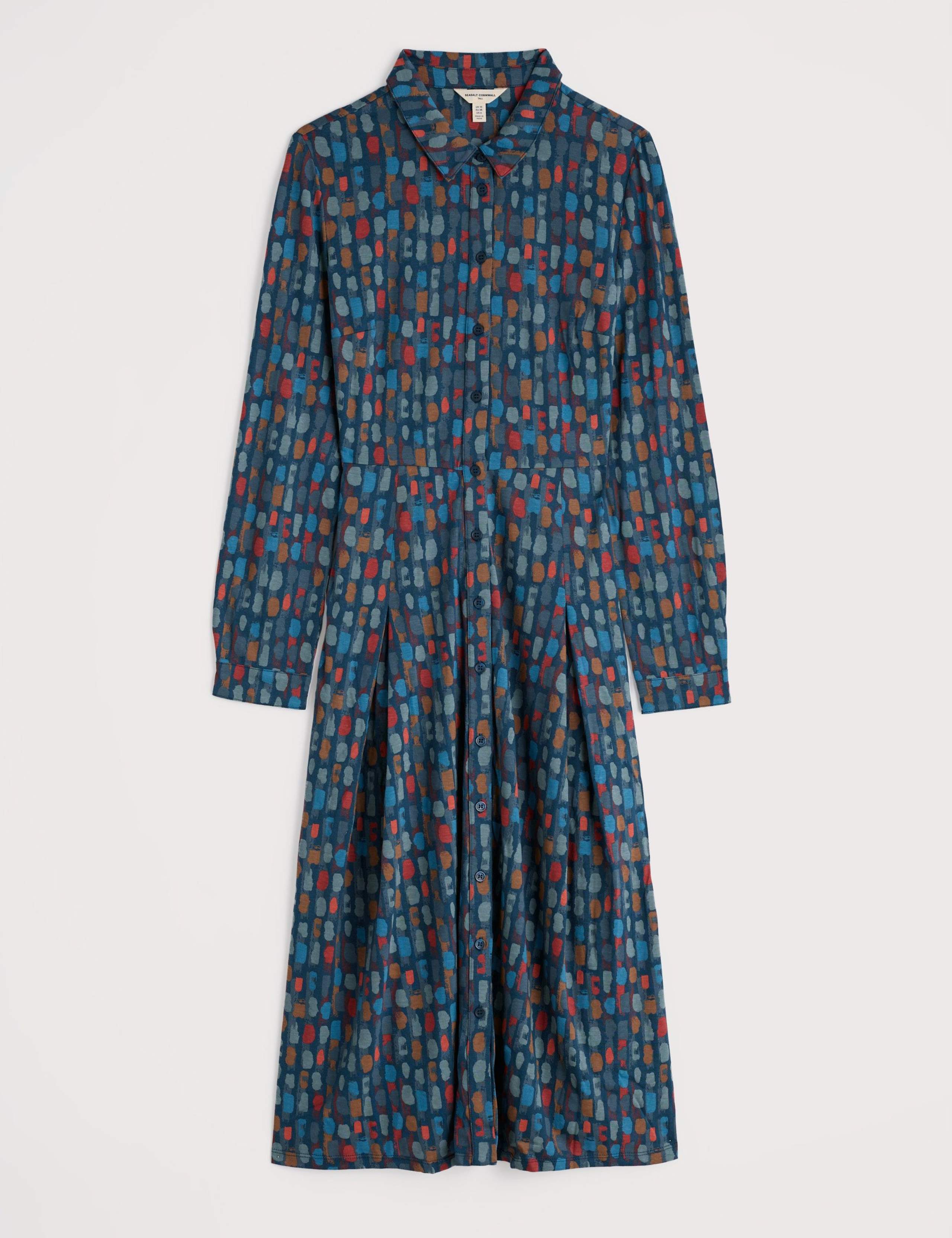 Cotton Rich Printed Midi Shirt Dress 2 of 5