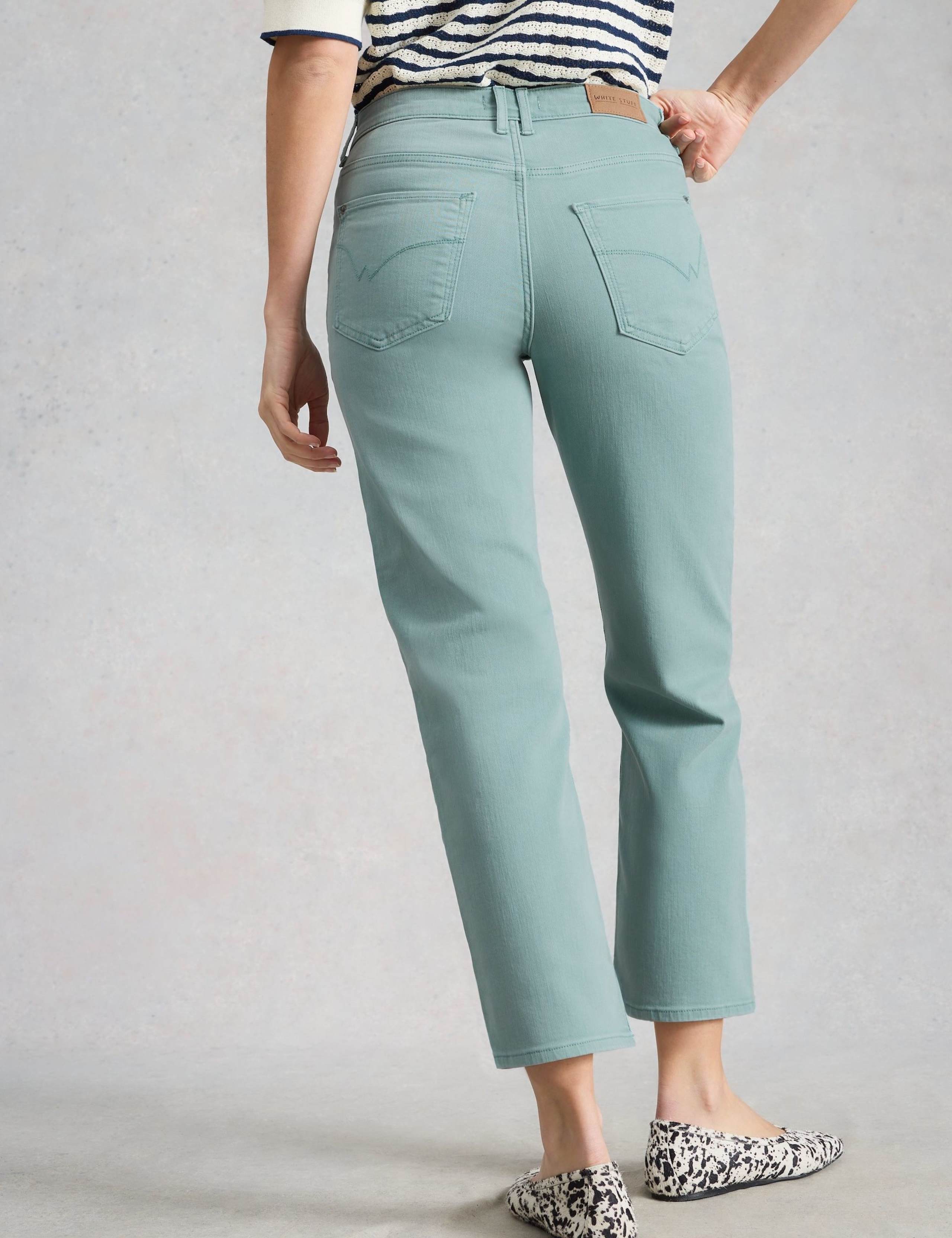 Mid Rise Straight Leg Cropped Jeans 3 of 6