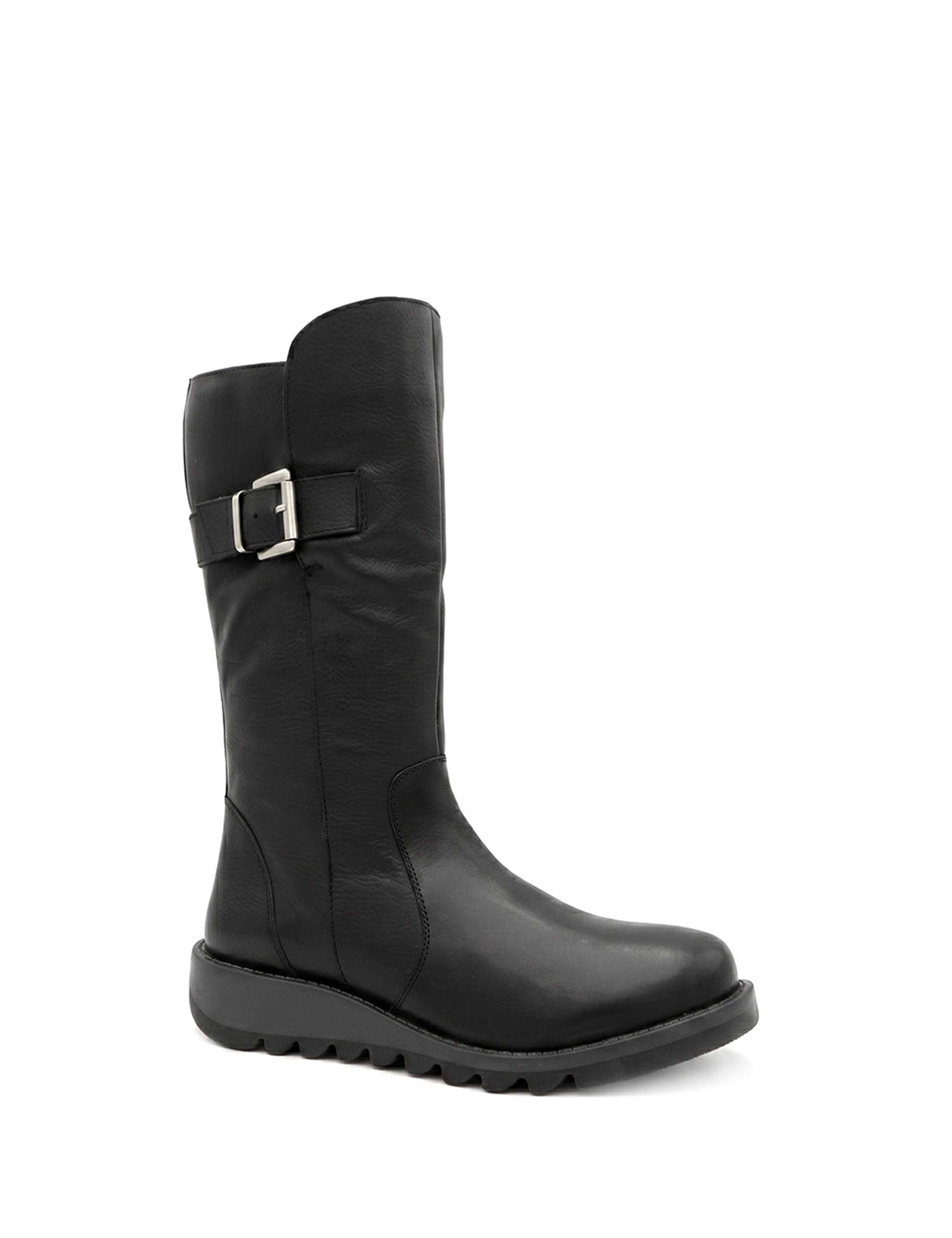 Leather Buck;e Wedge Boots 2 of 6