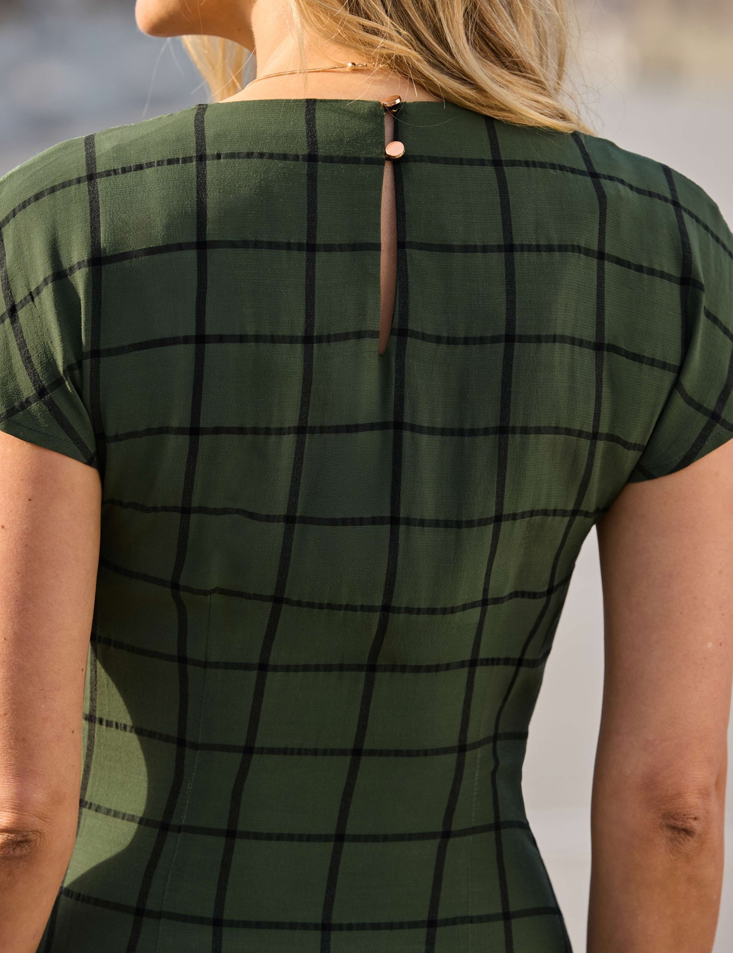 Checked Cowl Neck Midaxi Column Dress 8 of 8