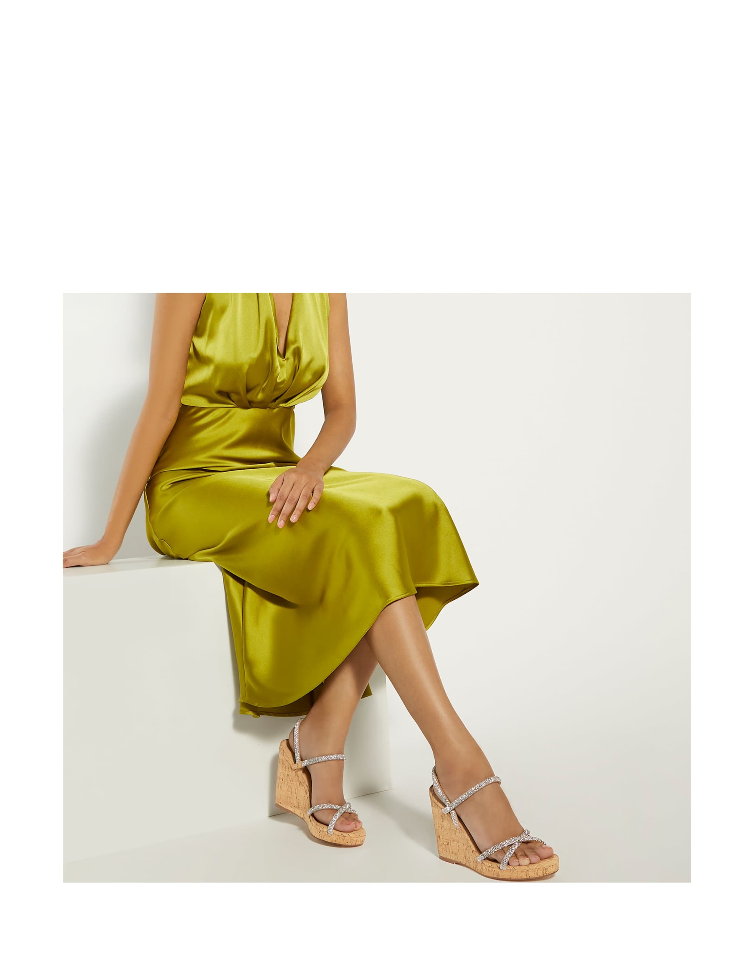 Cork Embellished Wedge Sandals 3 of 5