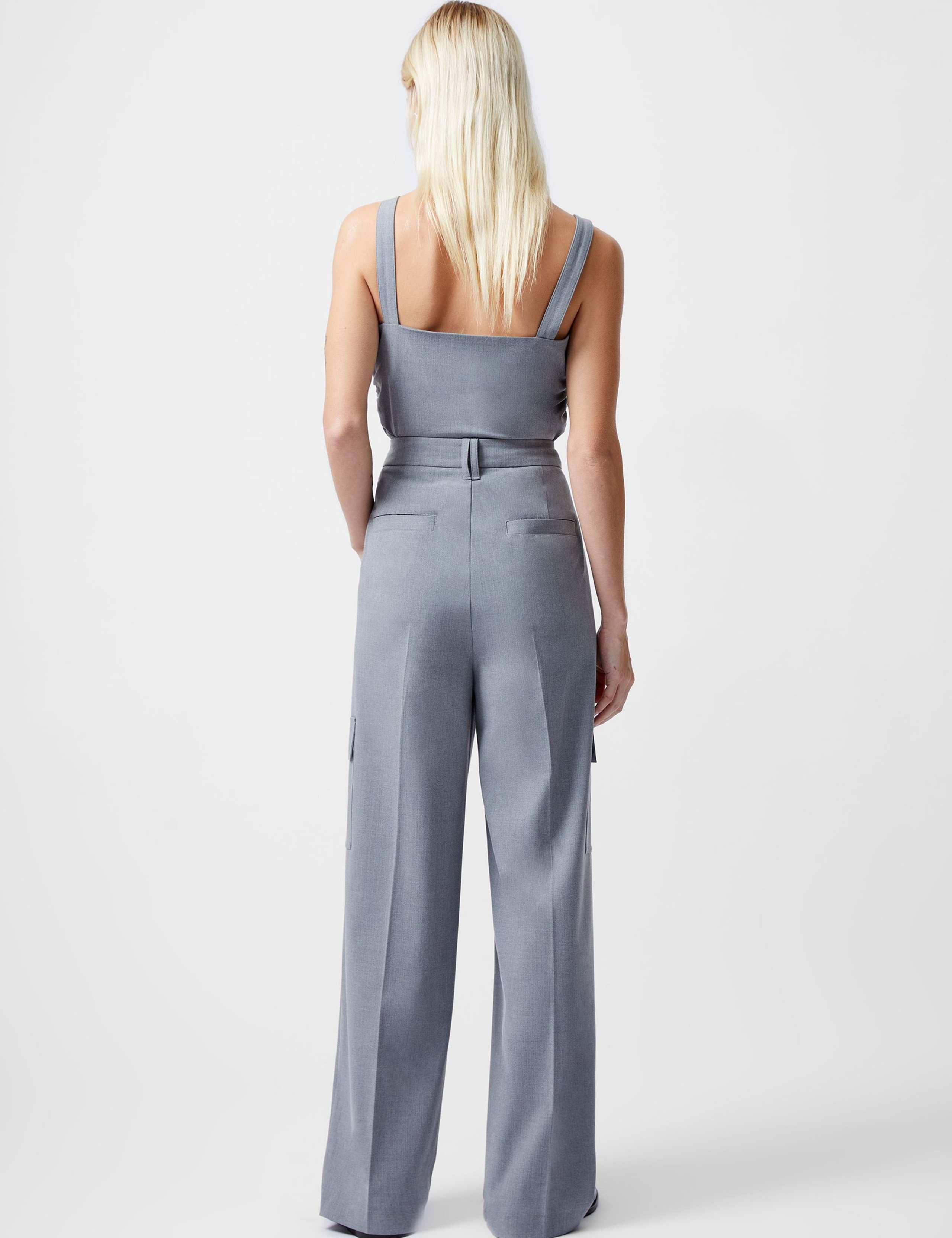 Barrel Leg Tapered Trousers with Lyocell 3 of 3