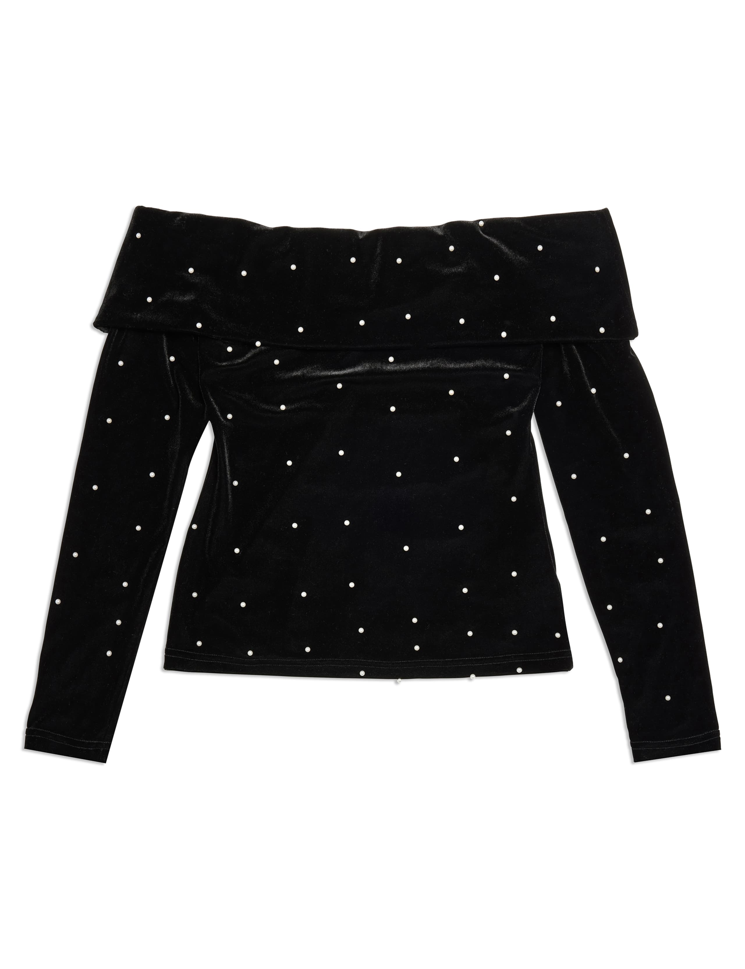 Velvet Embellished Bardot Top 2 of 4