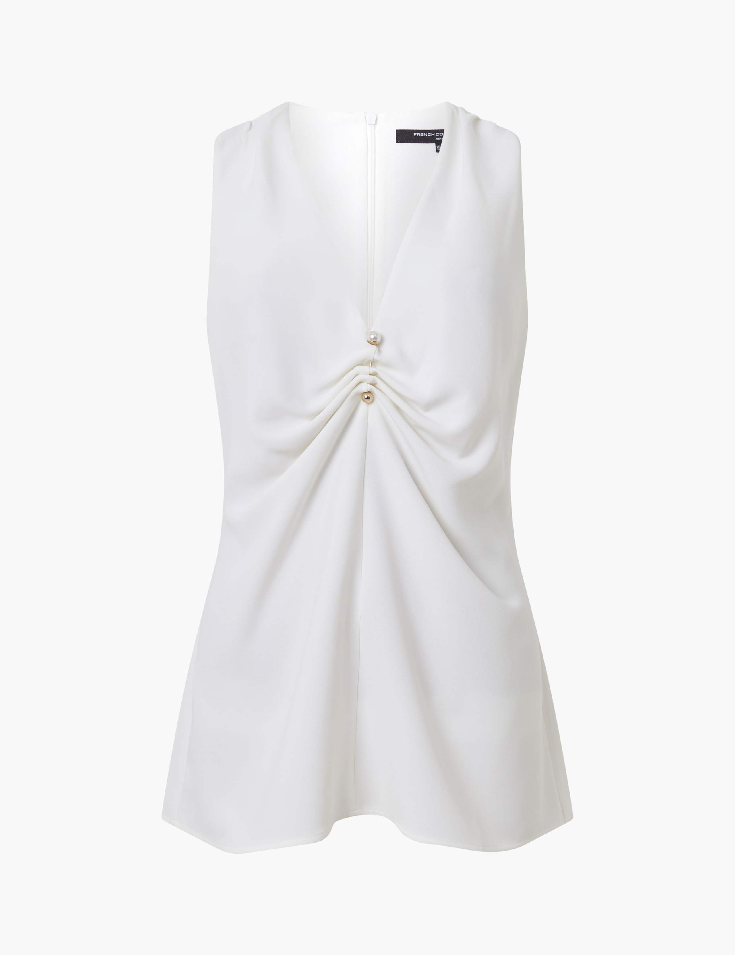 V-Neck Ruched Pin Trim Longline Vest Top 2 of 3