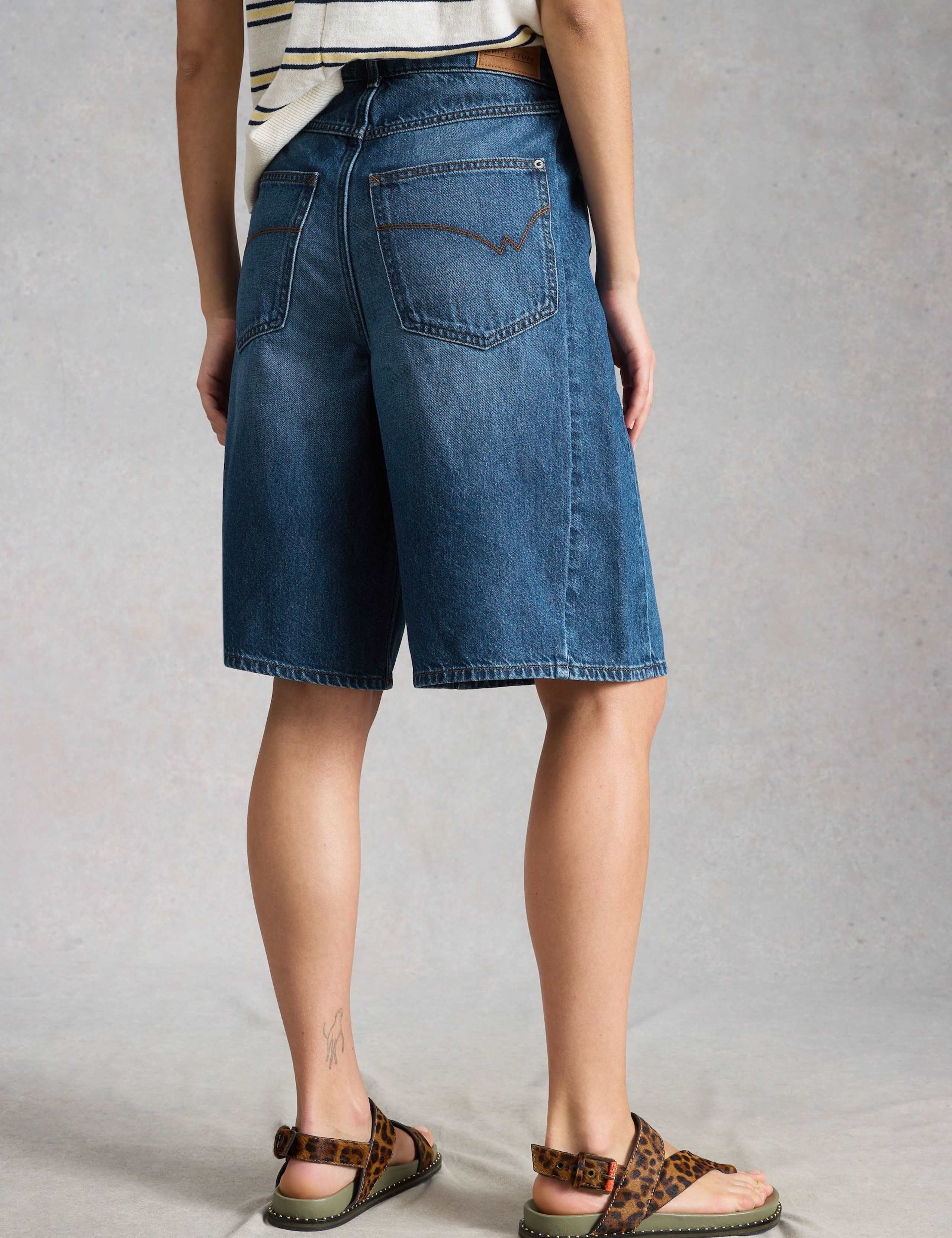 Denim Longer Length Shorts 4 of 6