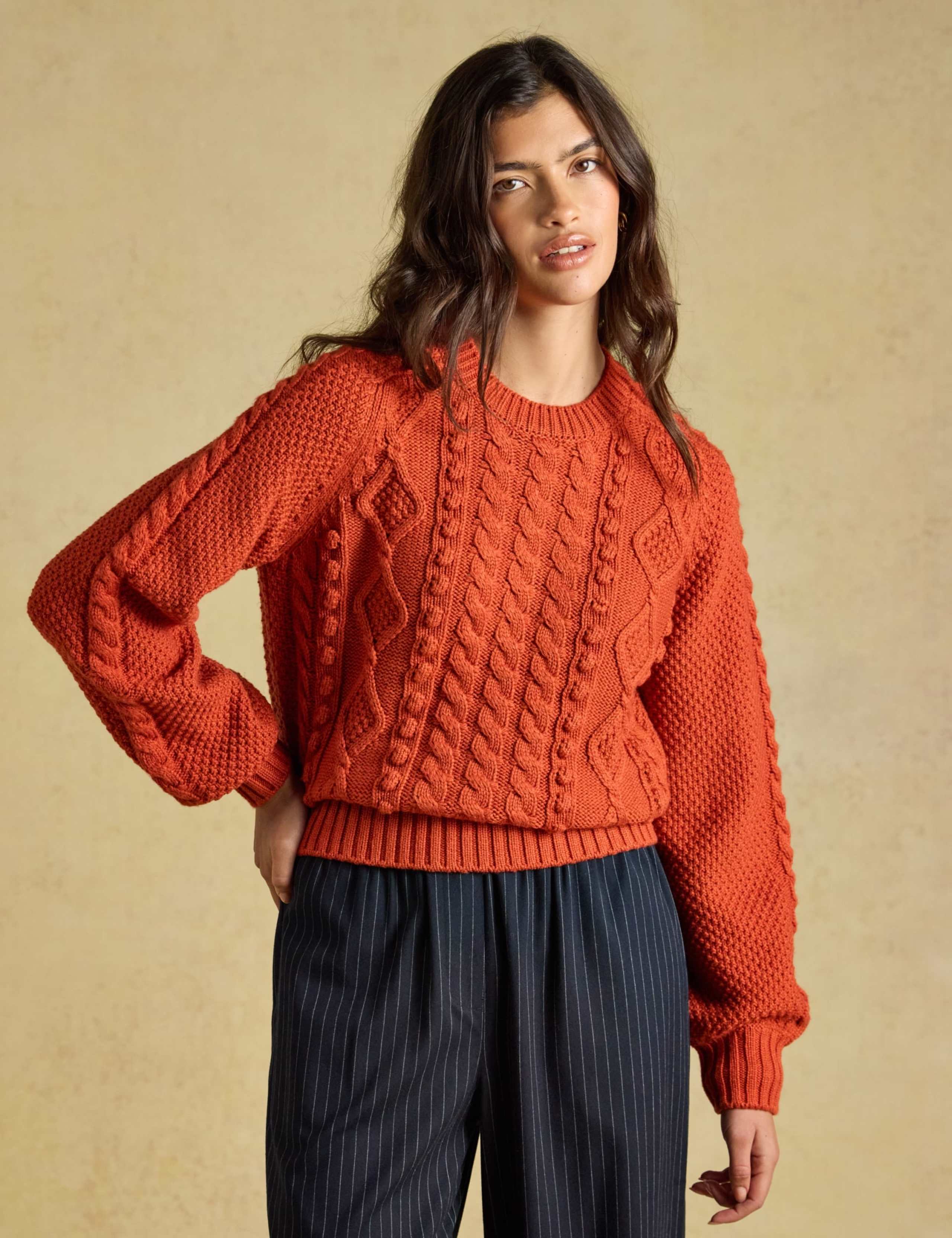 Cable Knit Crew Neck Jumper 1 of 7