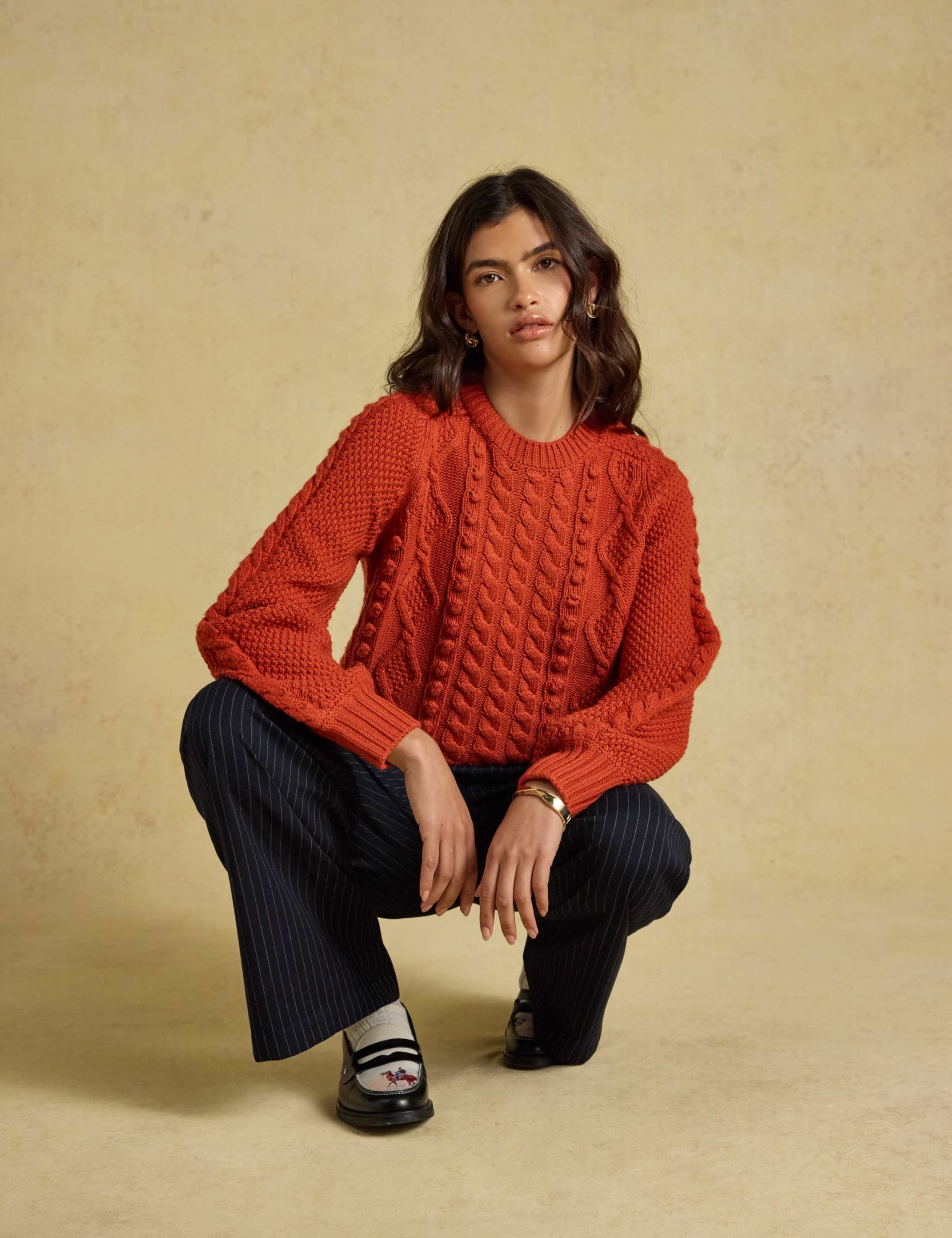 Cable Knit Crew Neck Jumper 6 of 7