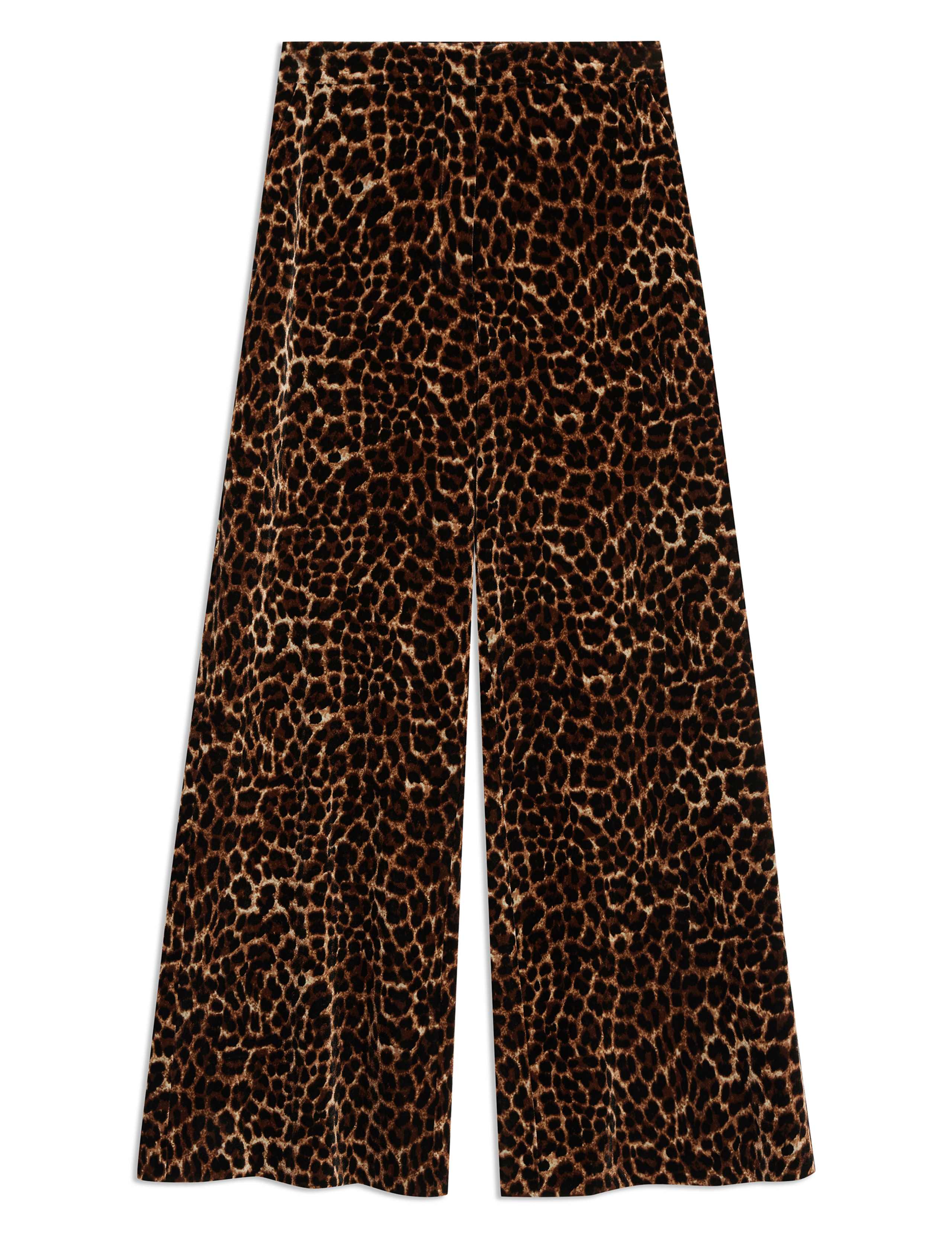 Velvet Animal Print Wide Leg Trousers 2 of 6
