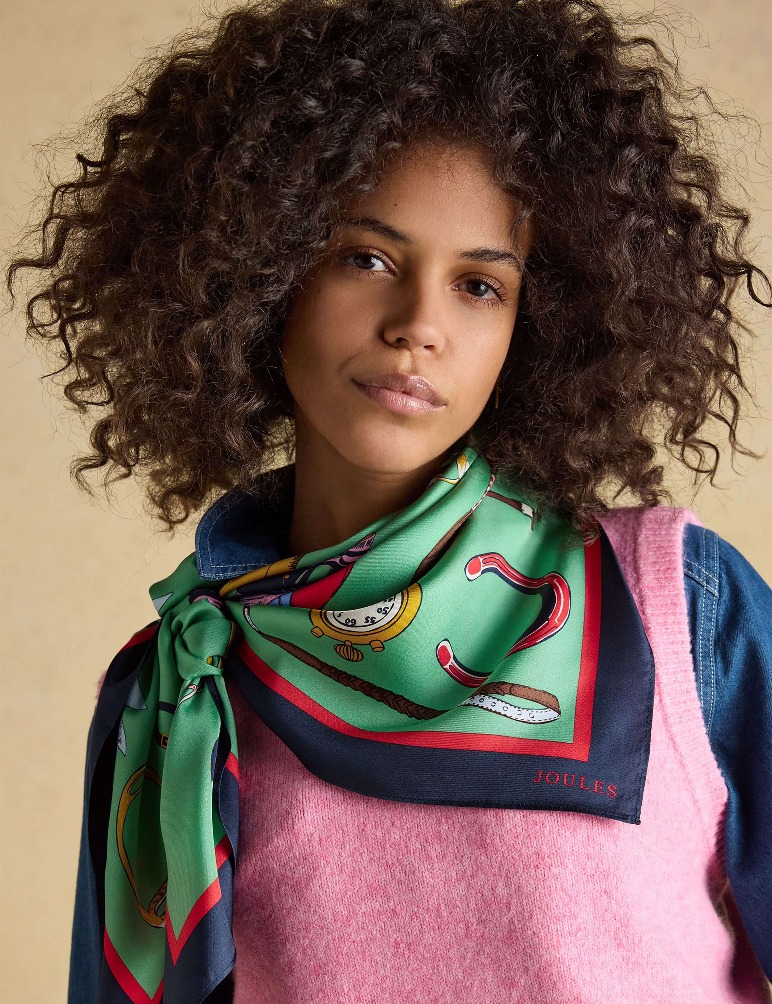 Pure Silk Printed Horse Scarf 4 of 5