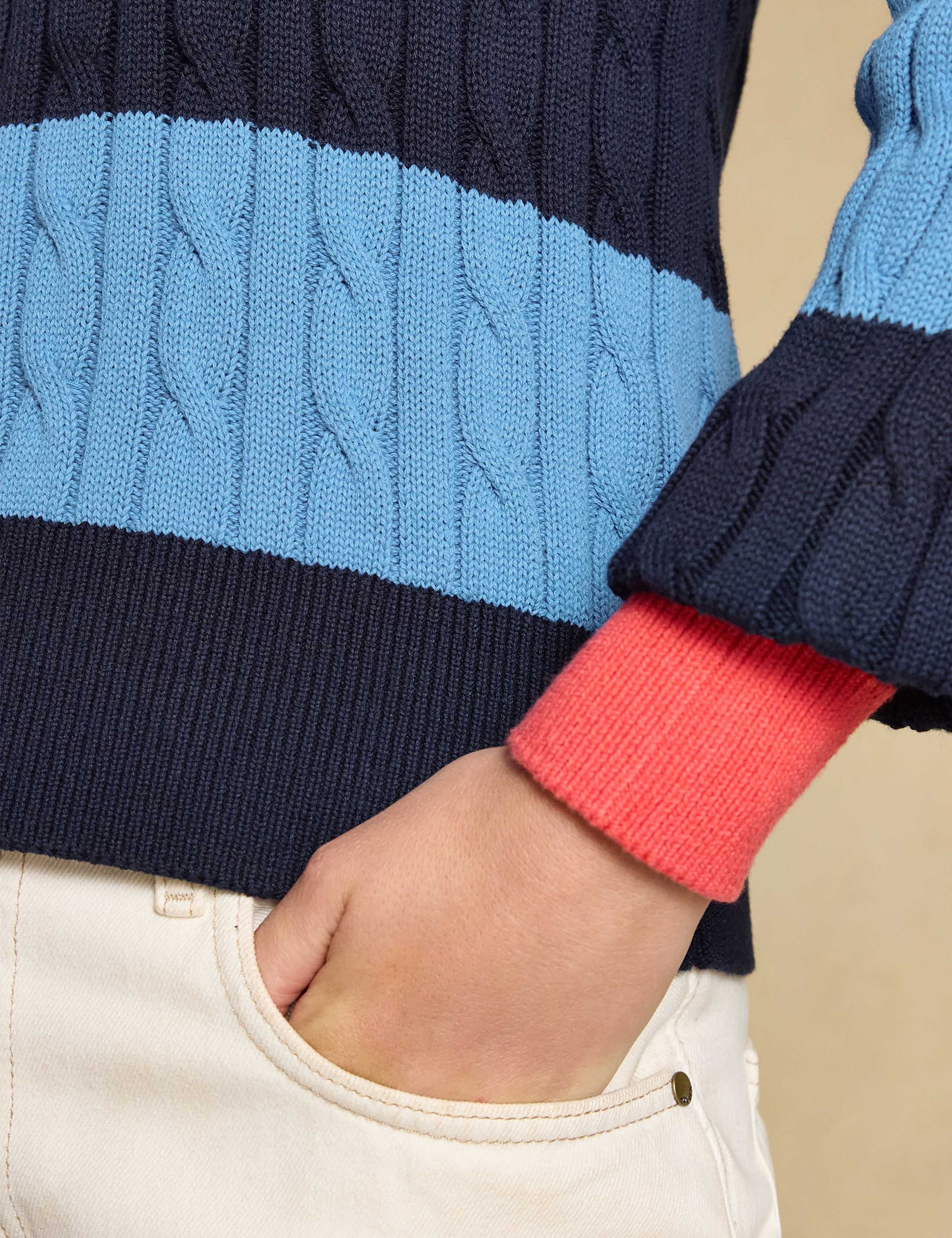 Pure Cotton Striped Collared Rugby Jumper 6 of 7