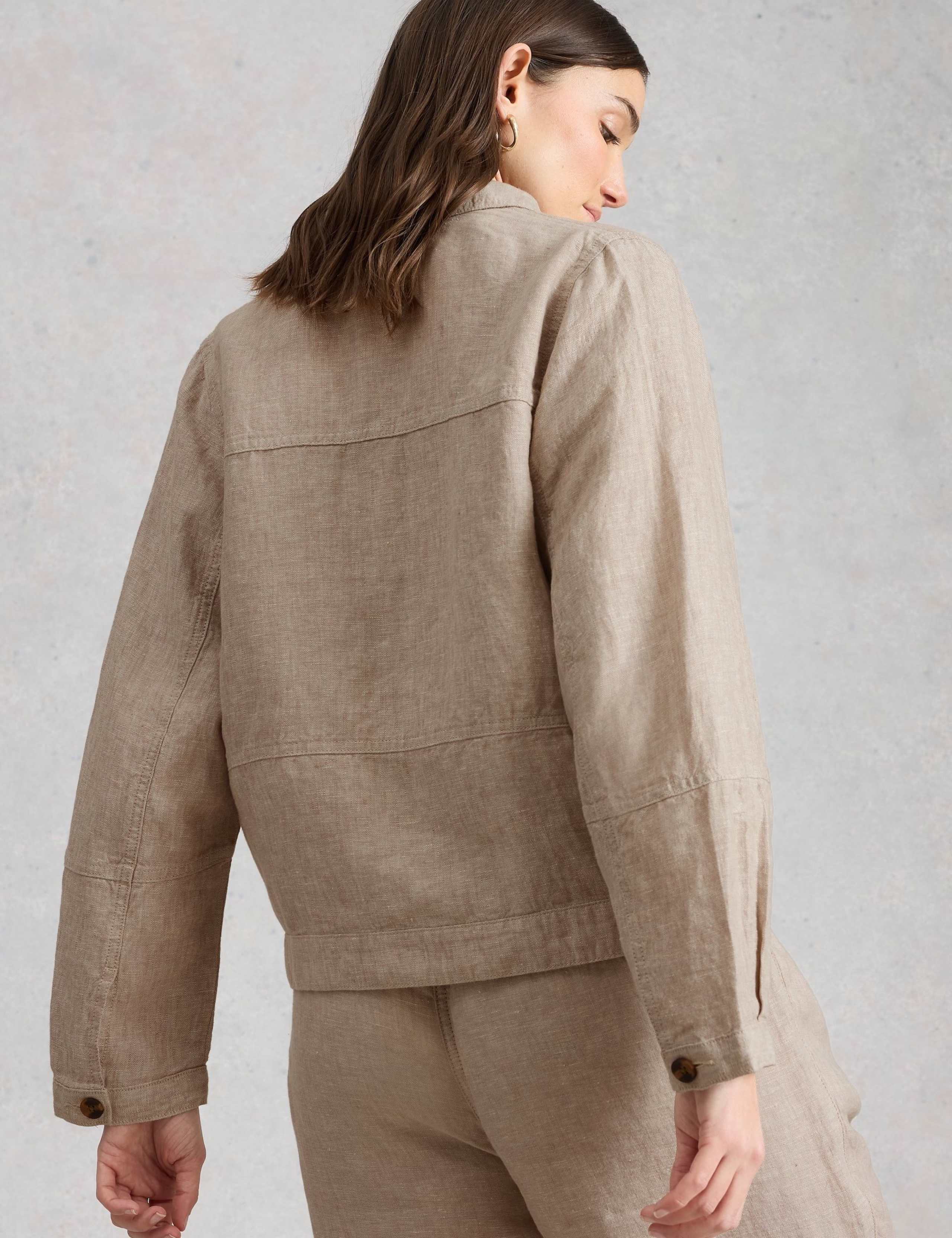 Pure Linen Lightweight Collared Jacket 4 of 6