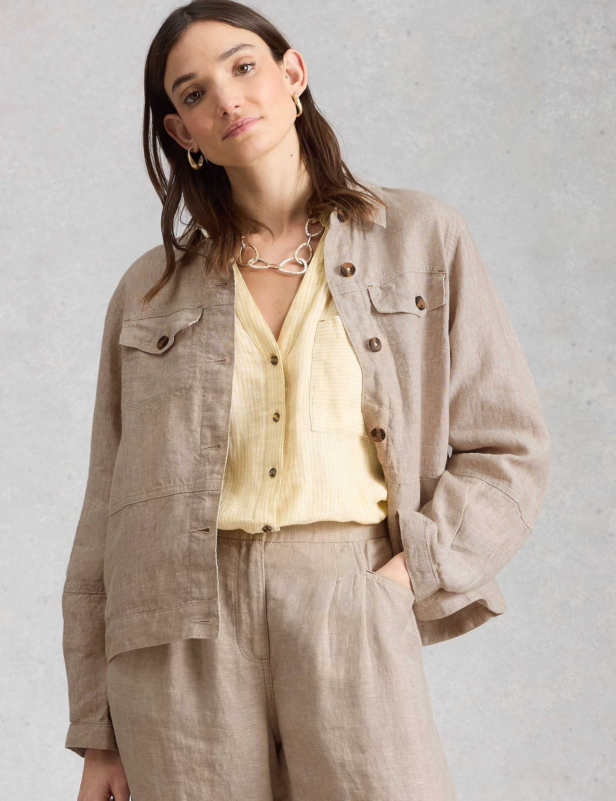Pure Linen Lightweight Collared Jacket 6 of 6